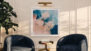 Video of Coastal, blue and pink colorful abstract wall art print by Parima Studio