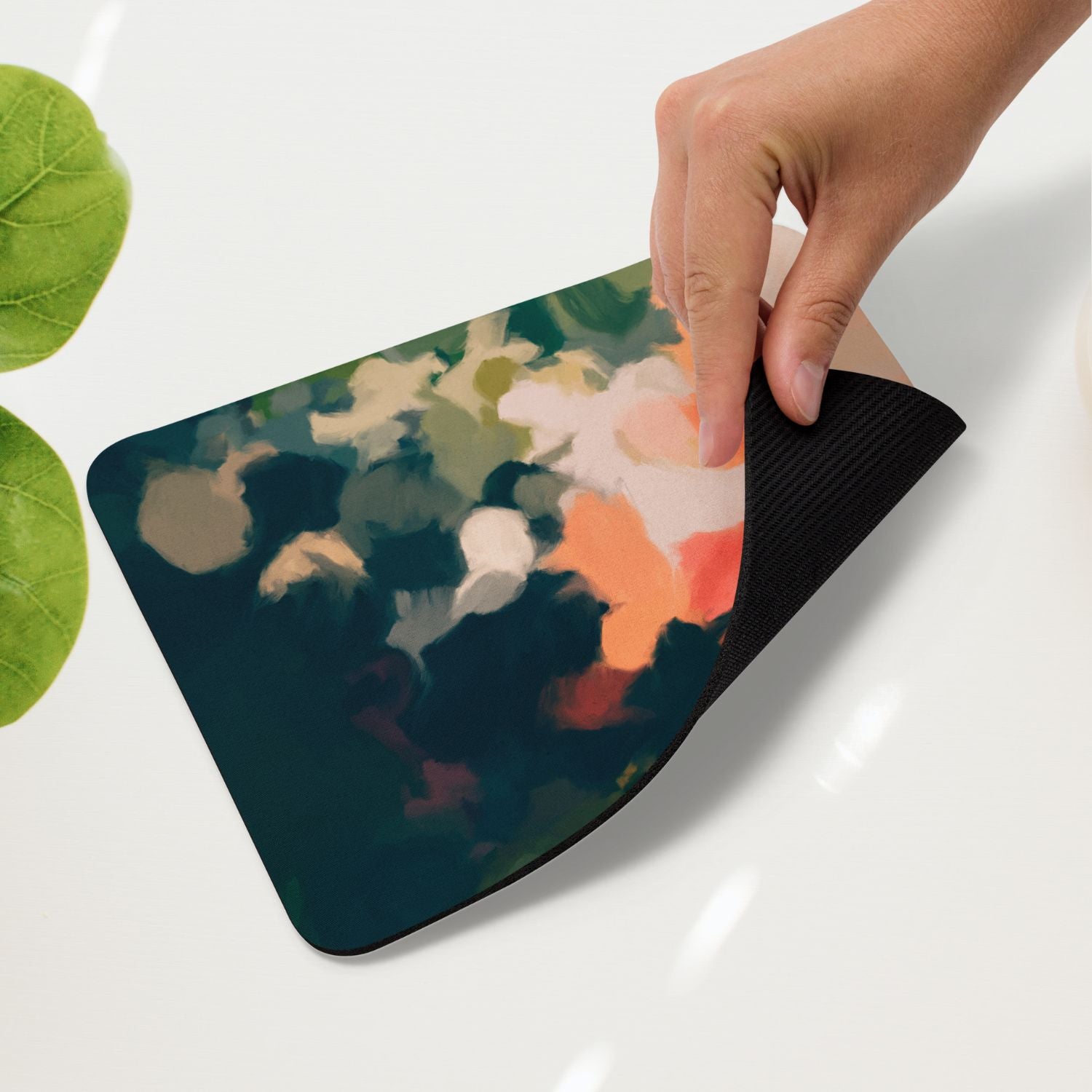 Ria, colorful mouse pad for styling your office desk. Featuring artwork by Parima Studio. Home office styling accessories, cubicle styling accessories.