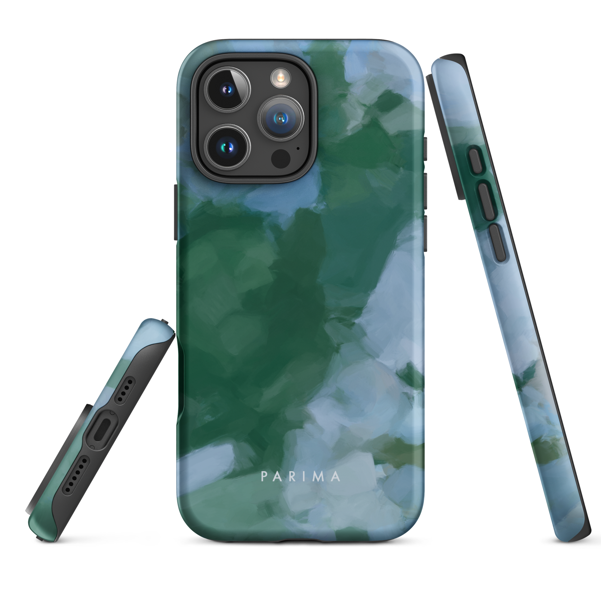 Sky and Earth  - Blue and green colorful chic premium iPhone tough case. Abstract art by Patricia Vargas of Parima Studio