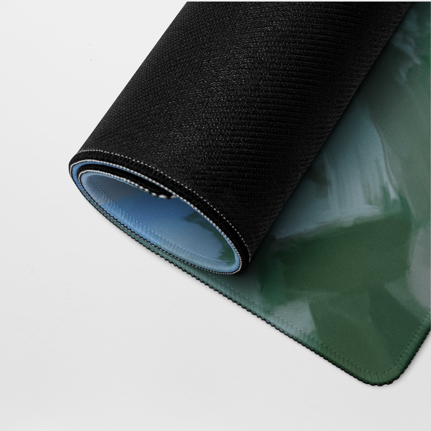 Sky and Earth - Large Desk Mat - Pretty Light Blue and Green Abstract Art