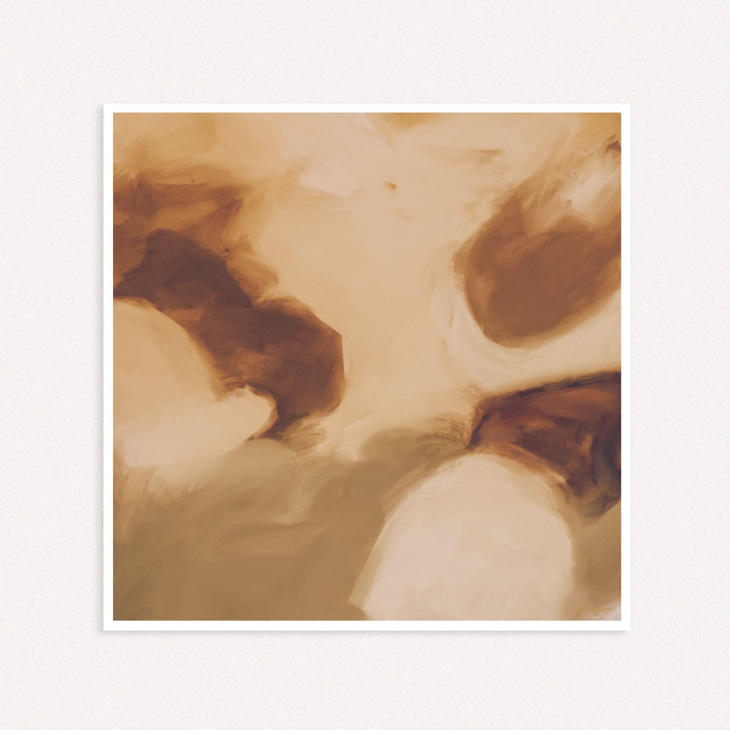 Soft Clay, brown neutral colorful abstract wall art print by Parima Studio