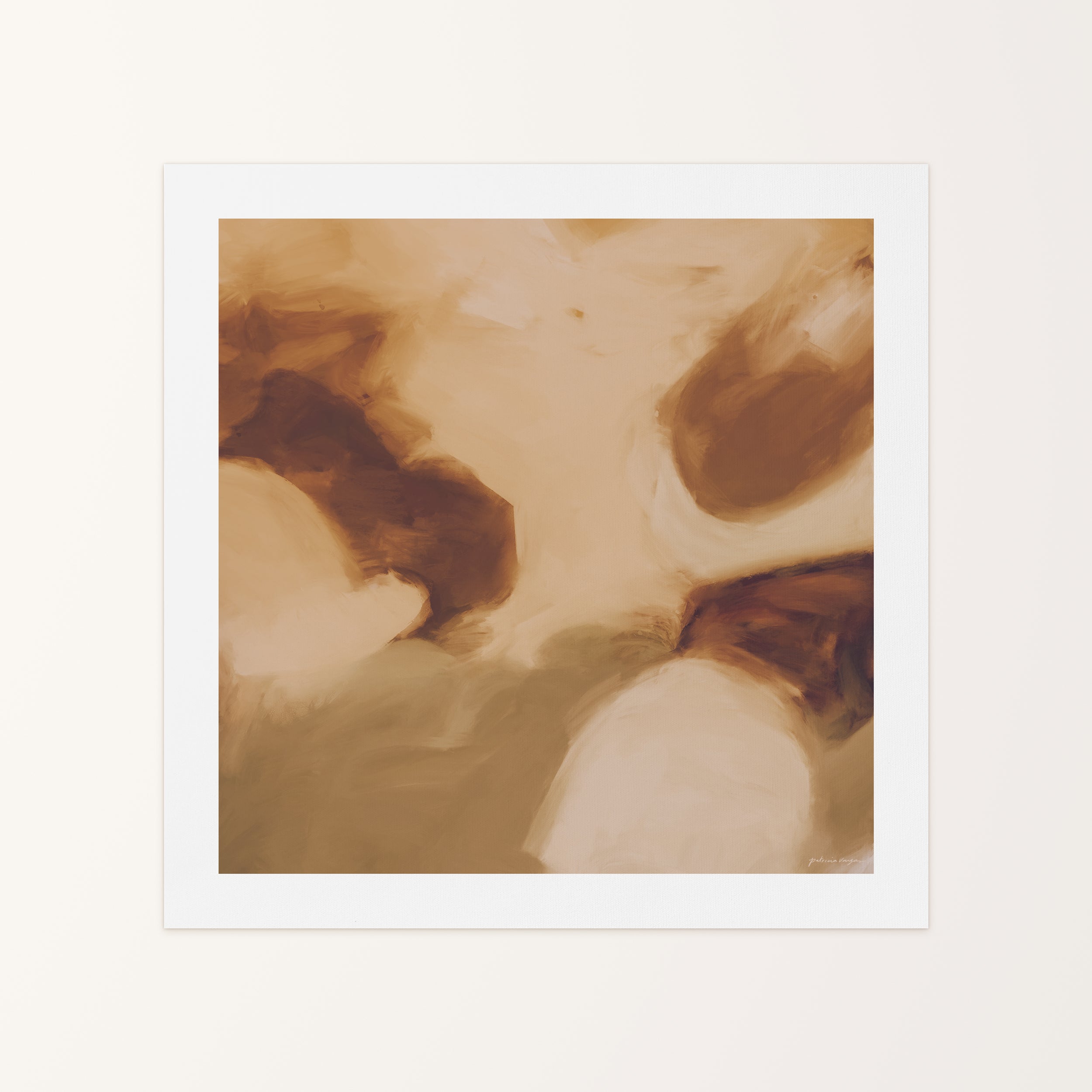 Soft Clay, brown neutral colorful abstract canvas wall art print by Parima Studio