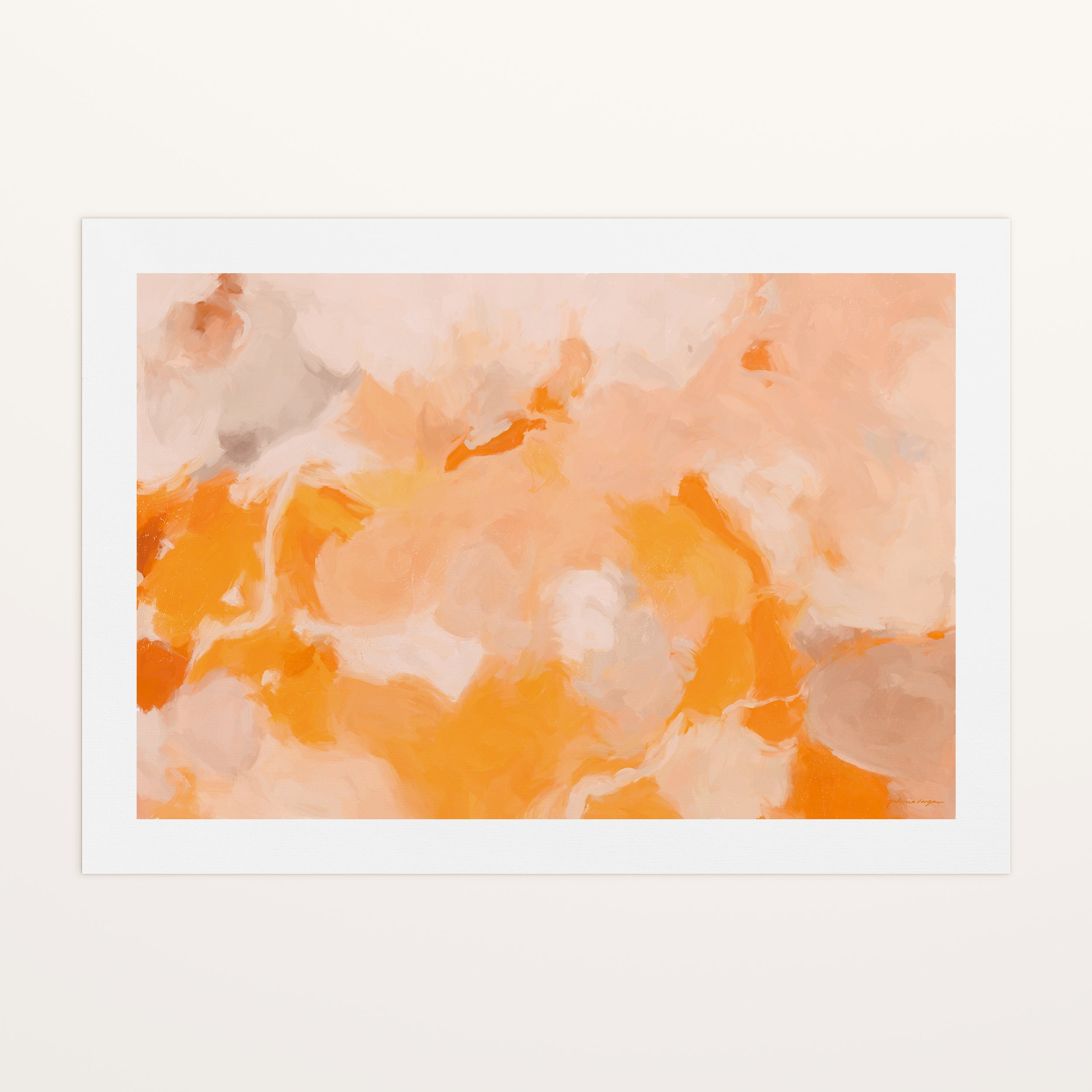 Sweet Orange, orange and pink colorful abstract canvas wall art print by Parima Studio