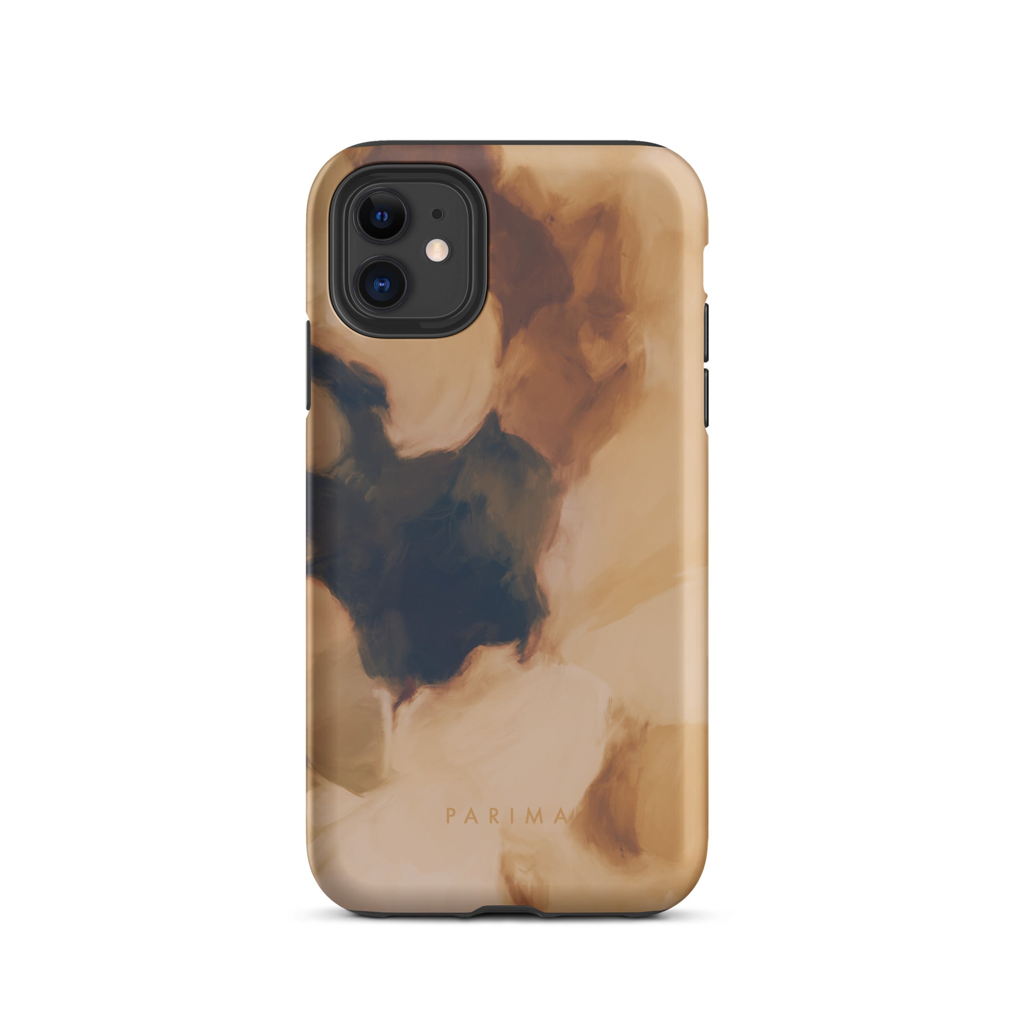 Clay, brown and tan color abstract art on iPhone 11 tough case by Parima Studio