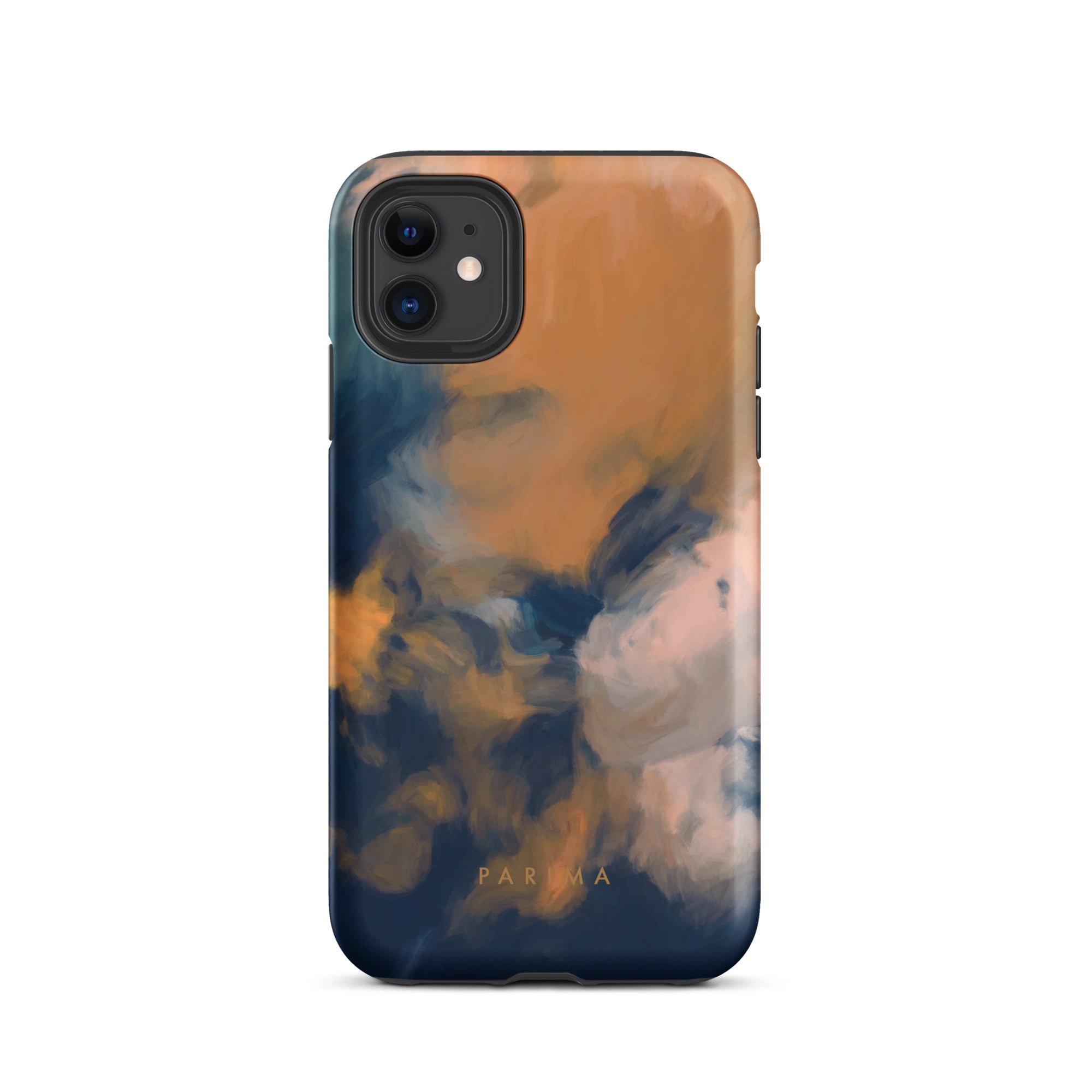 Mia Luna, blue and orange abstract art - iPhone 11 tough case by Parima Studio