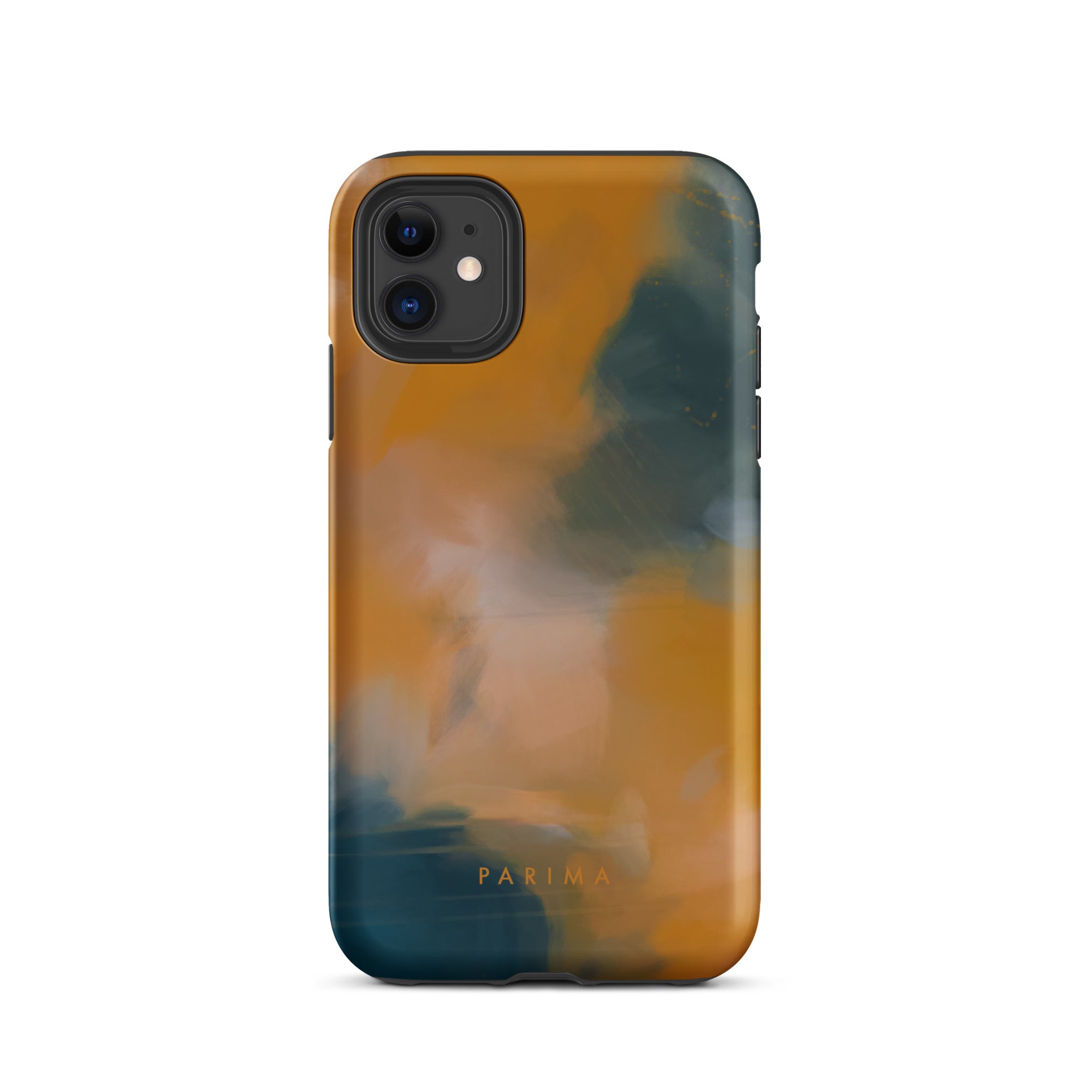 Amelie, blue and orange abstract art - iPhone 11 tough case by Parima Studio