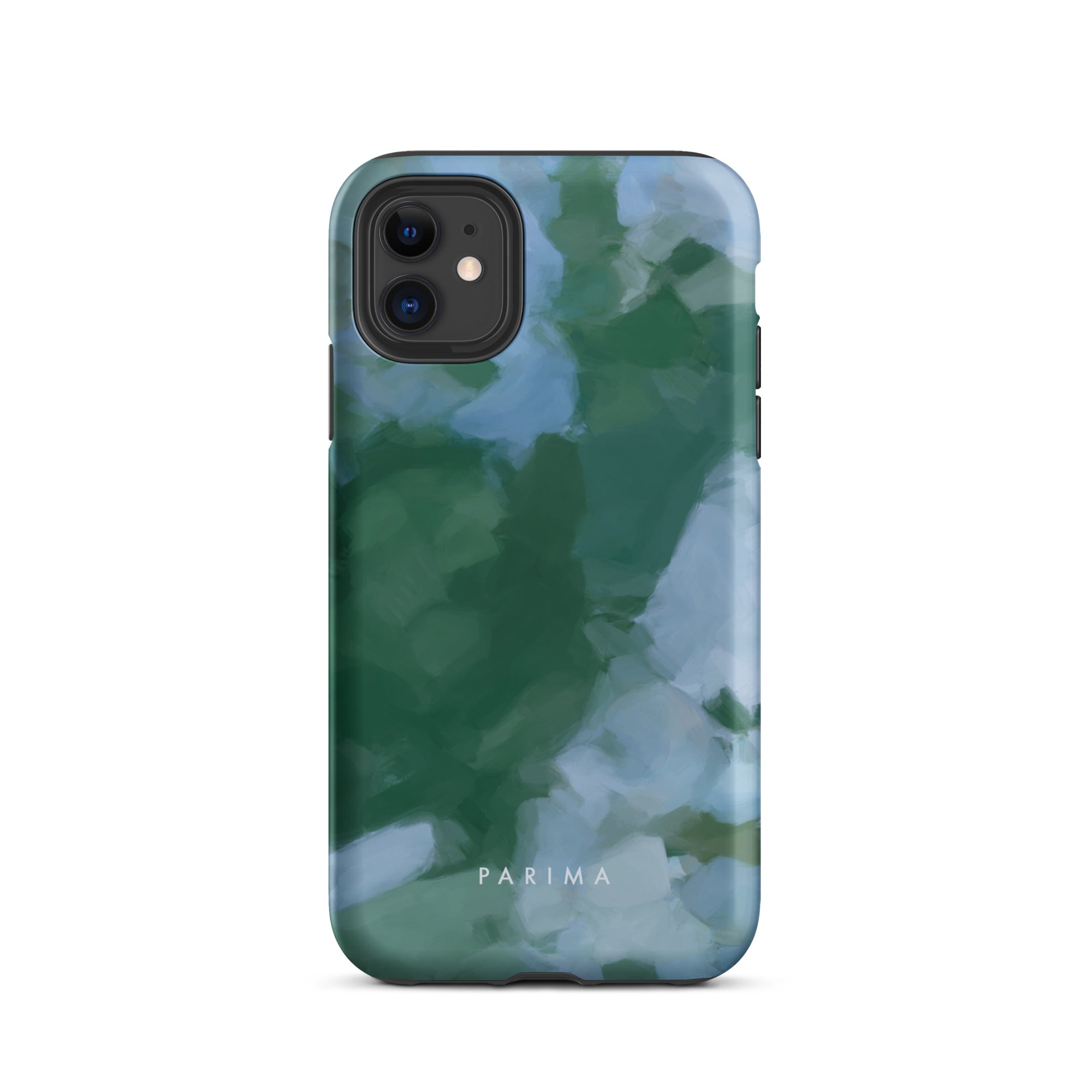 Sky and Earth  - Blue and green colorful chic premium iPhone tough case. Abstract art by Patricia Vargas of Parima Studio