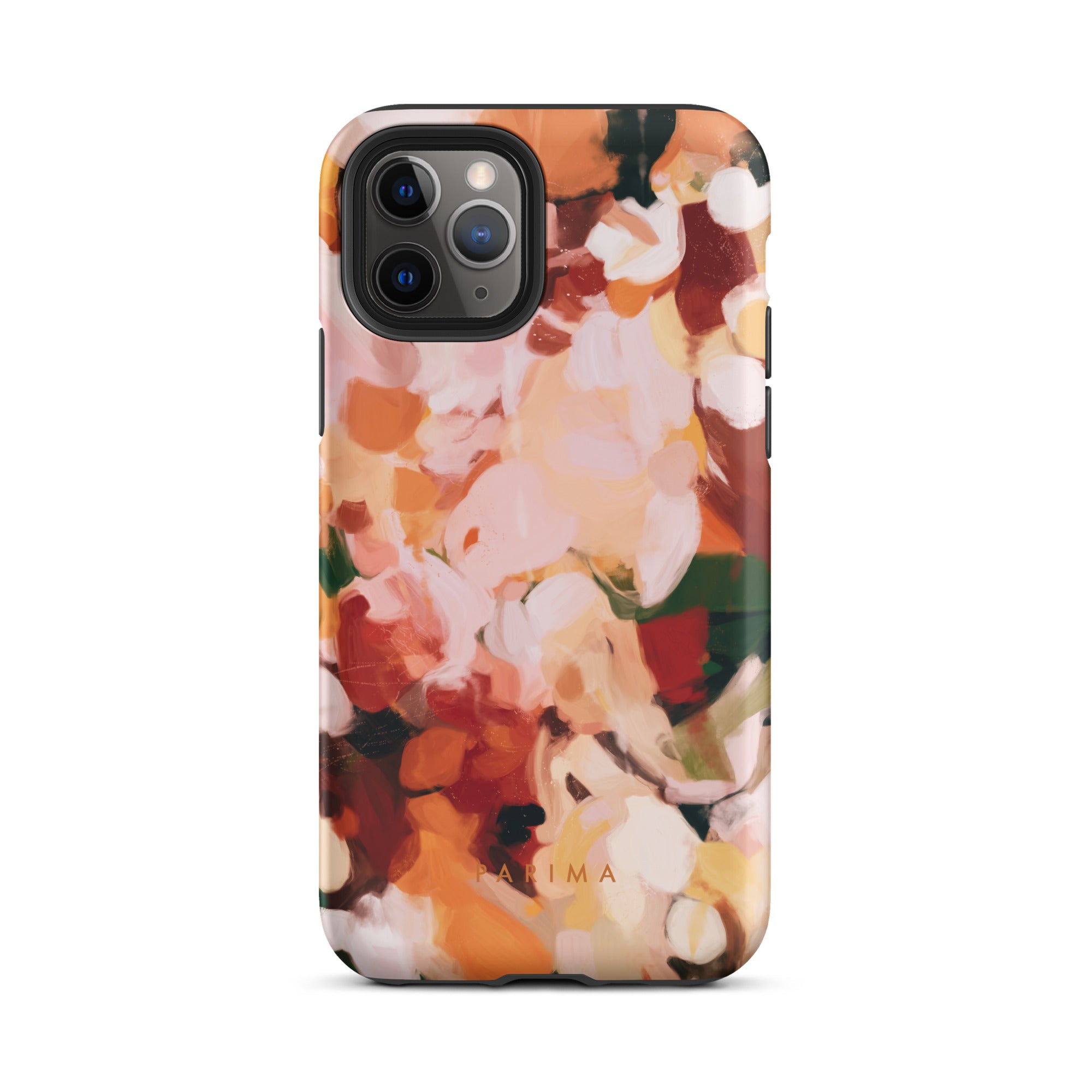 The Grove, pink and green abstract art on iPhone 11 Pro tough case by Parima Studio