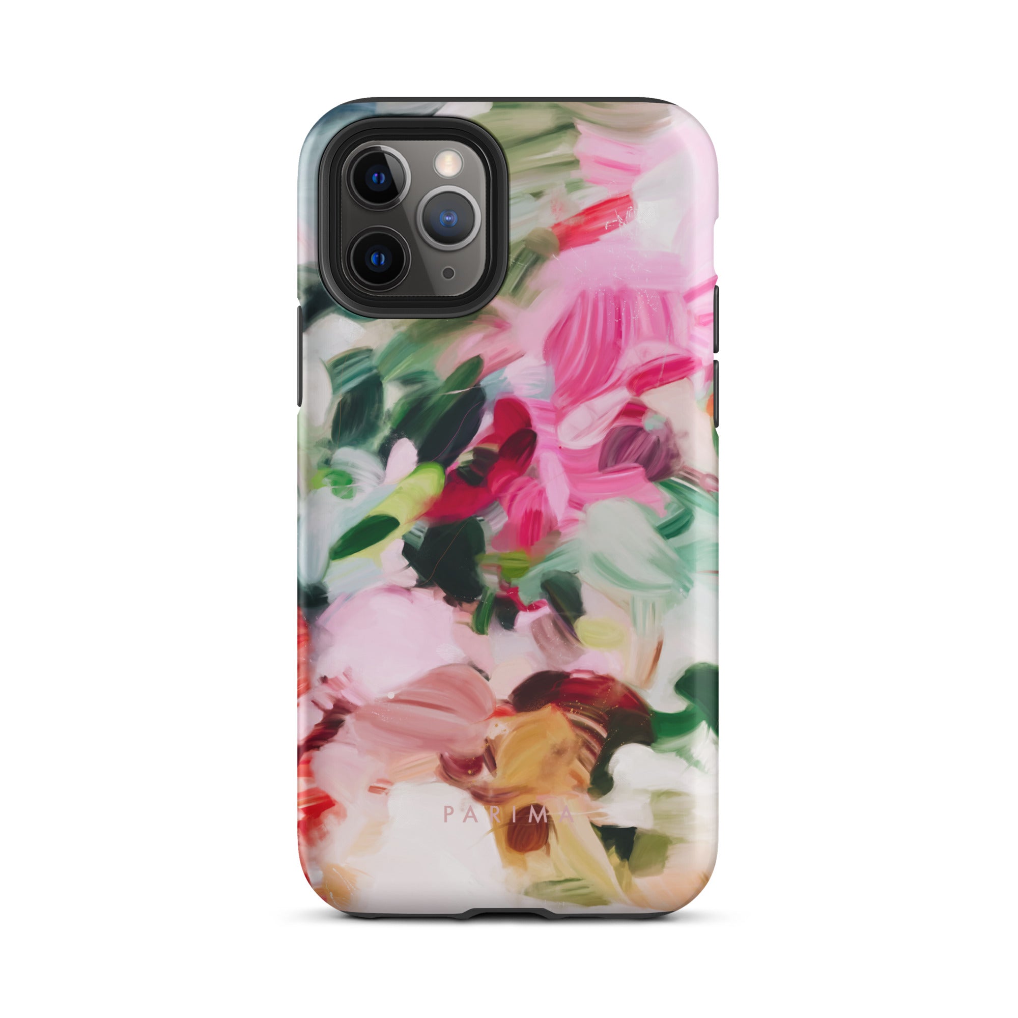 Bloom, pink and green abstract art - iPhone 11 Pro tough case by Parima Studio