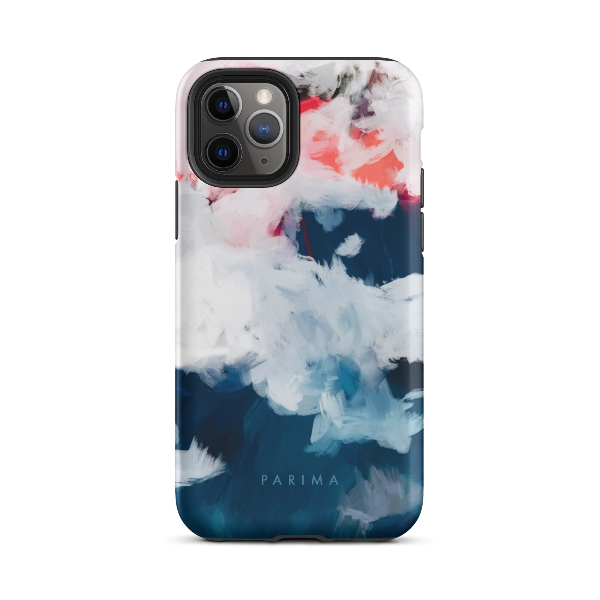 Oceane, blue and pink abstract art on iPhone 11 Pro tough case by Parima Studio