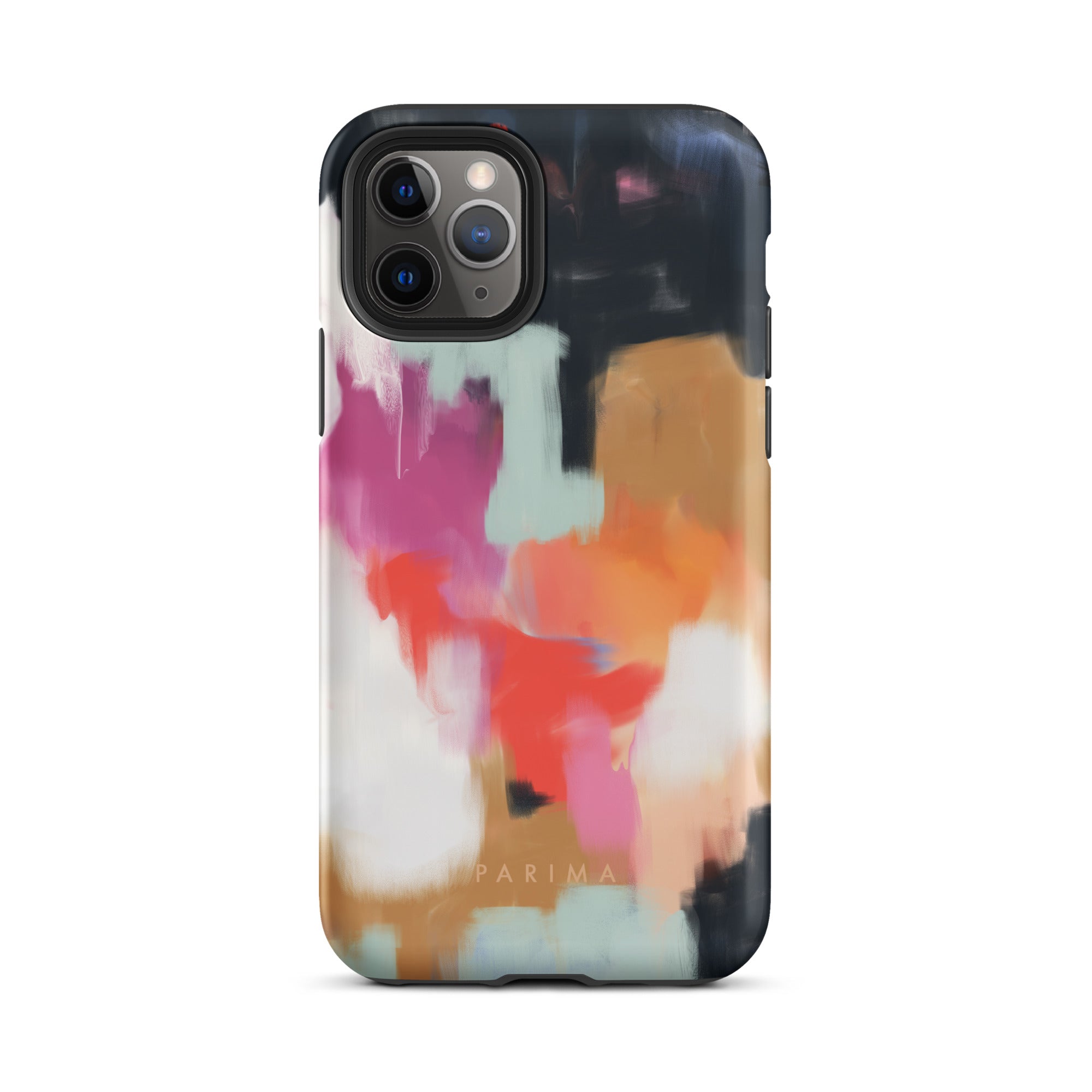 Ruthie, blue and pink abstract art on iPhone 11 Pro tough case by Parima Studio