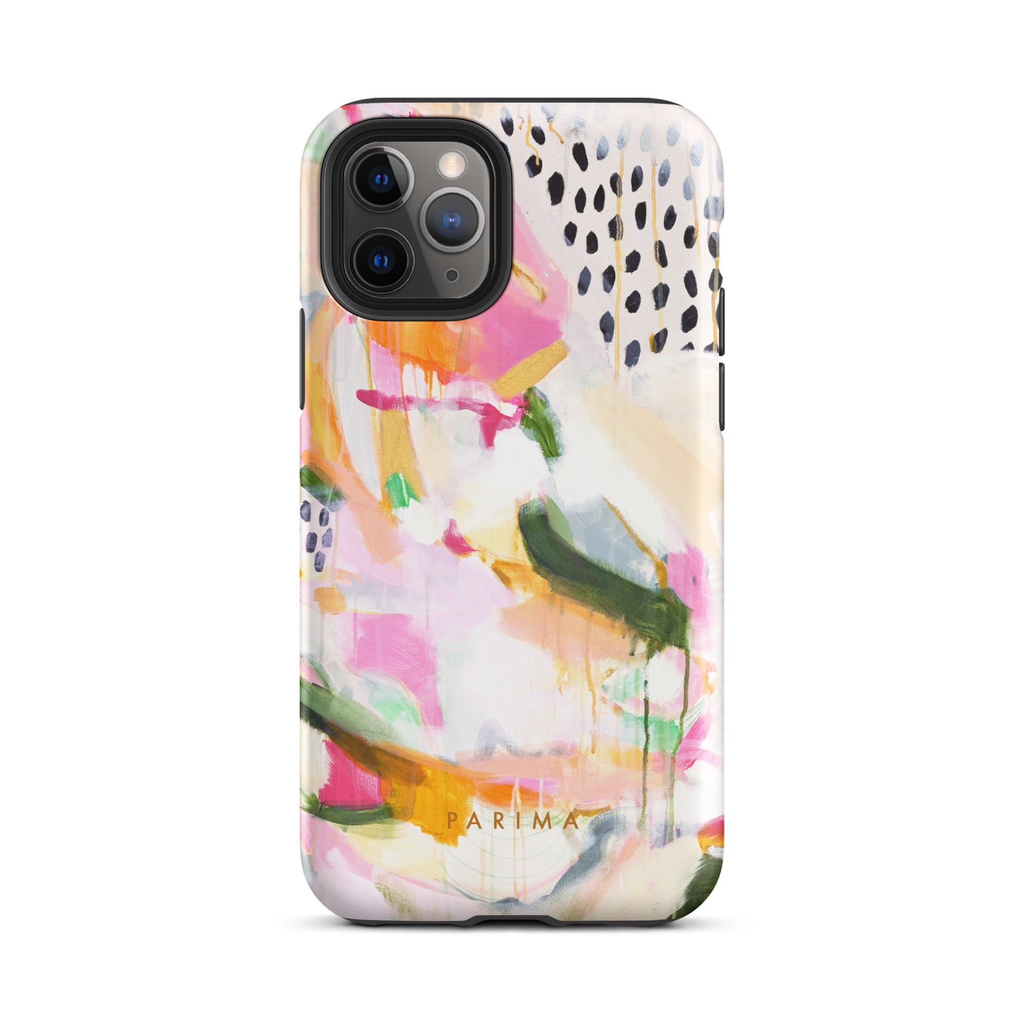 Adira, pink and green abstract art - iPhone 11 Pro tough case by Parima Studio