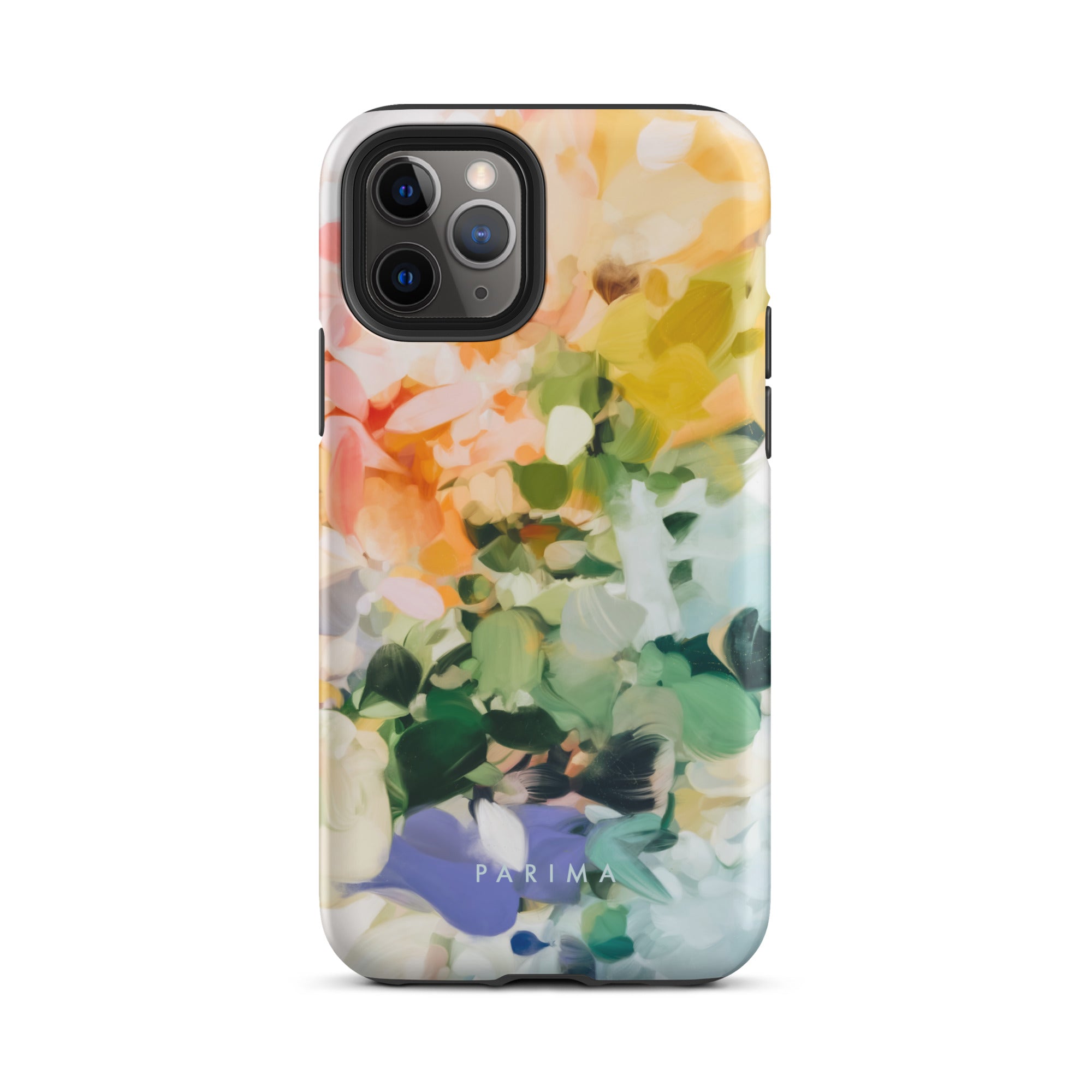 June, green and yellow abstract art - iPhone 11 Pro tough case by Parima Studio