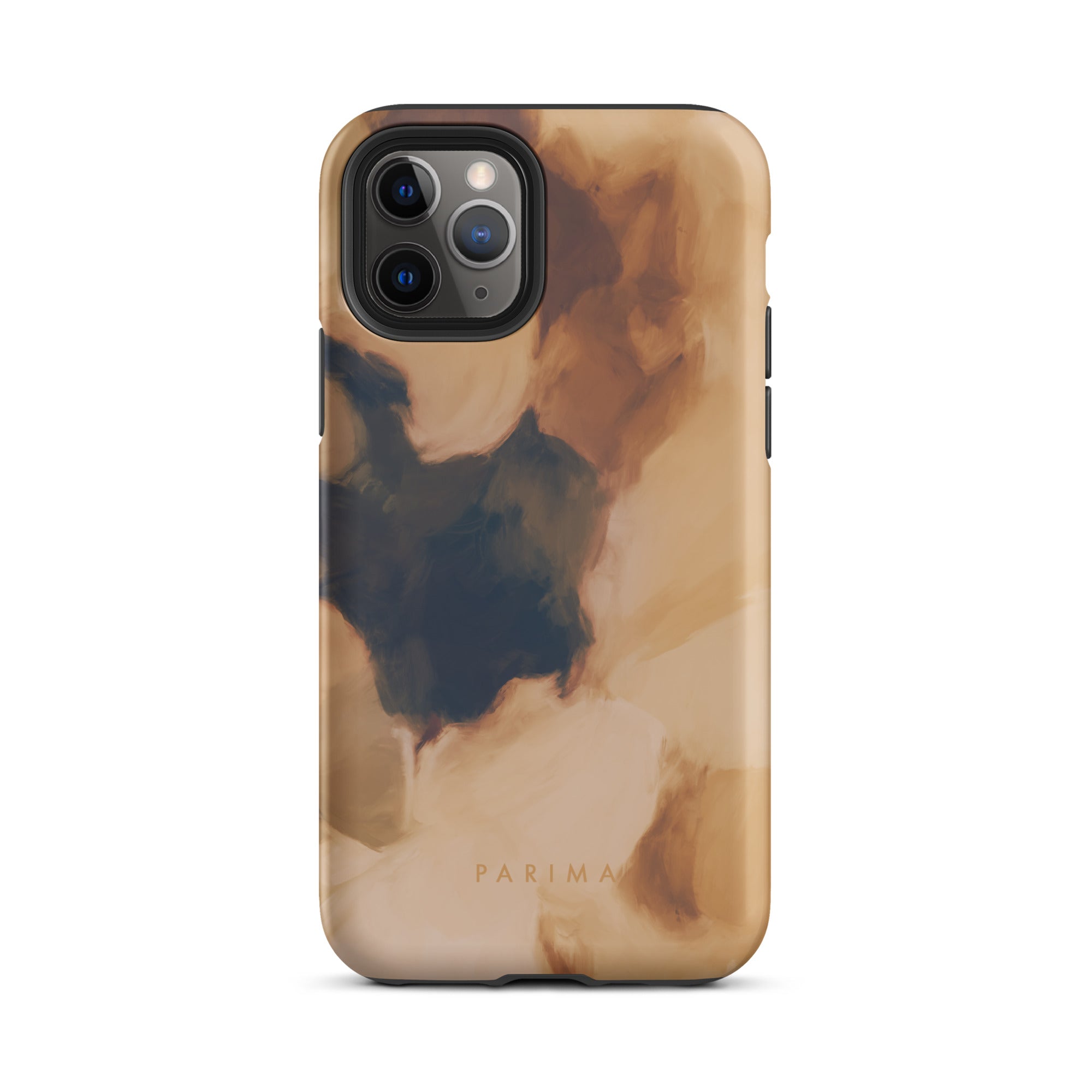 Clay, brown and tan color abstract art on iPhone 11 Pro tough case by Parima Studio