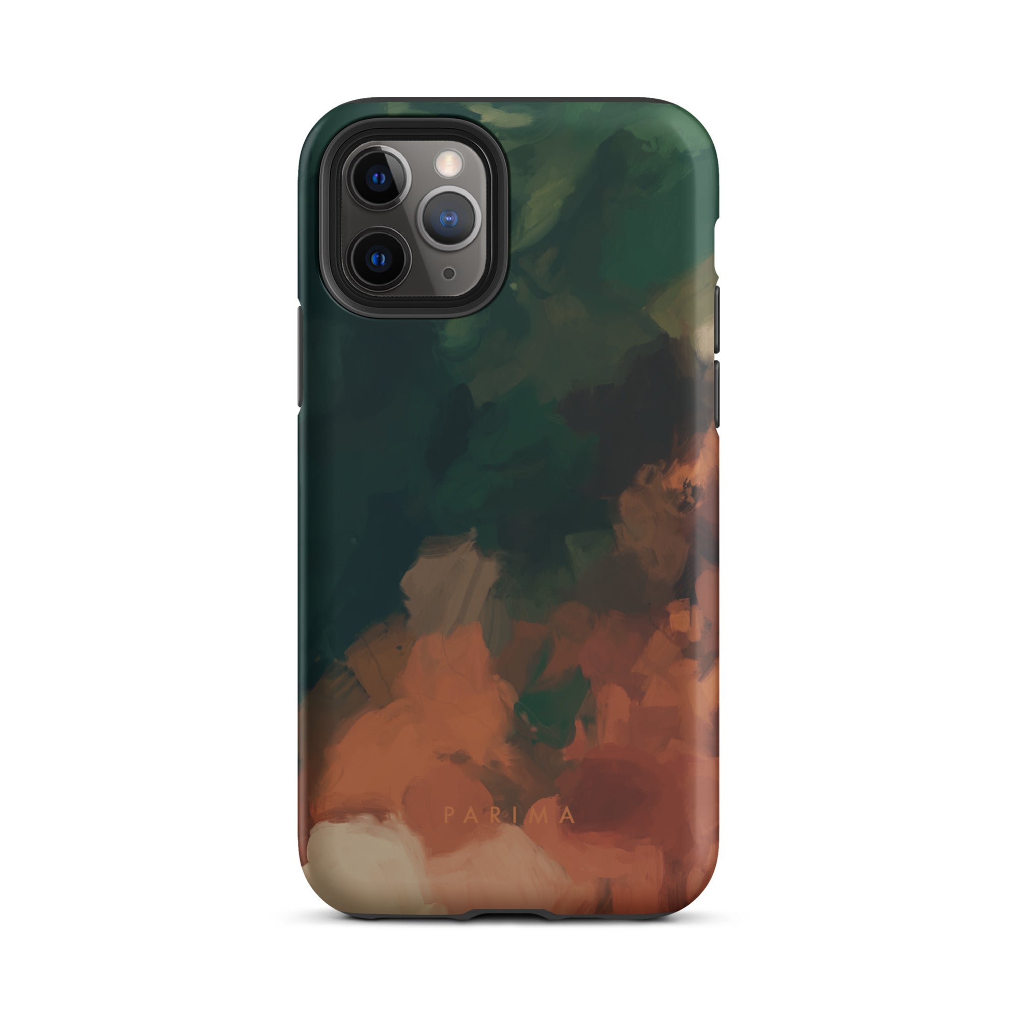 Cedar, green and brown abstract art - iPhone 11 Pro tough case by Parima Studio