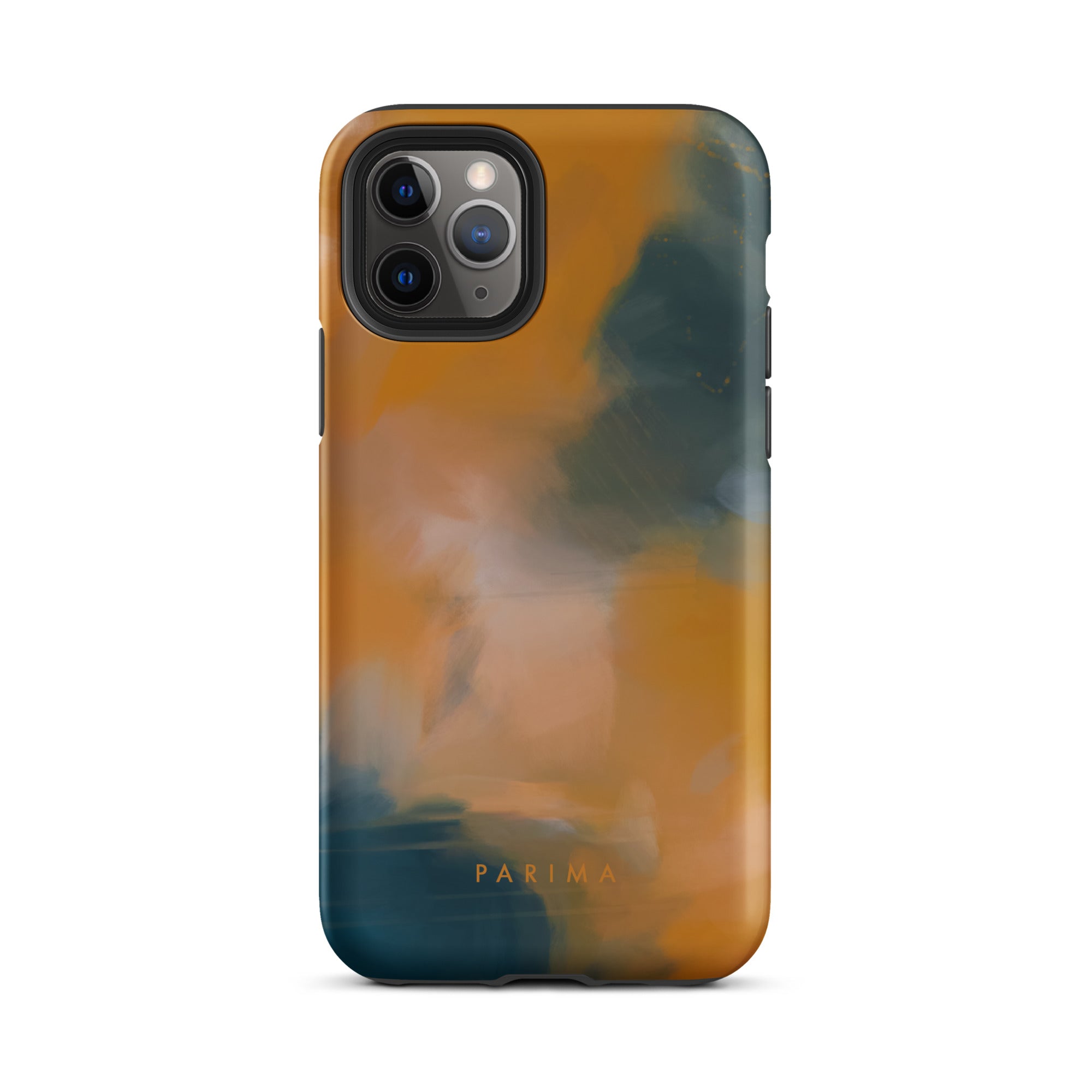 Amelie, blue and orange abstract art - iPhone 11 Pro tough case by Parima Studio