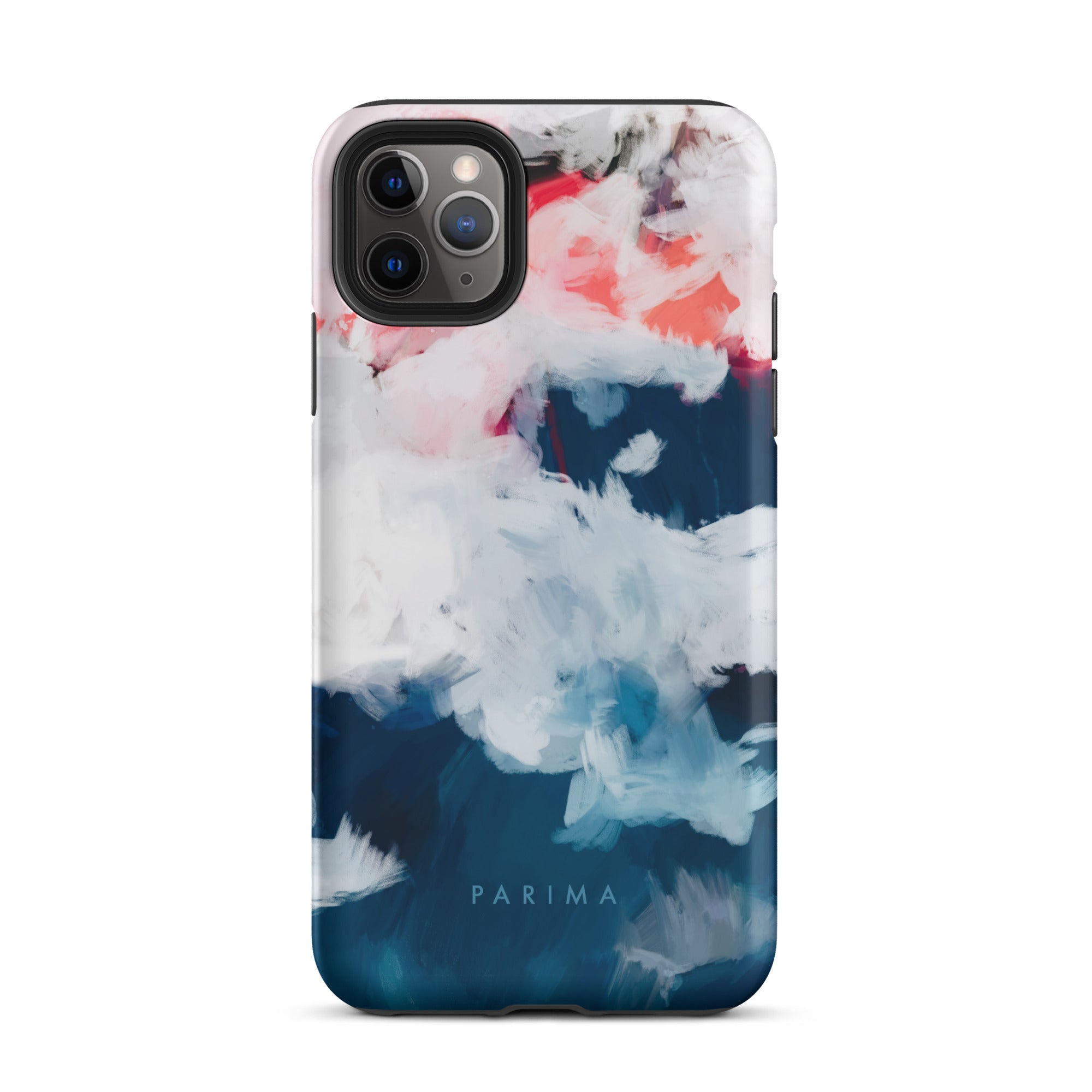 Oceane, blue and pink abstract art on iPhone 11 Pro Max tough case by Parima Studio