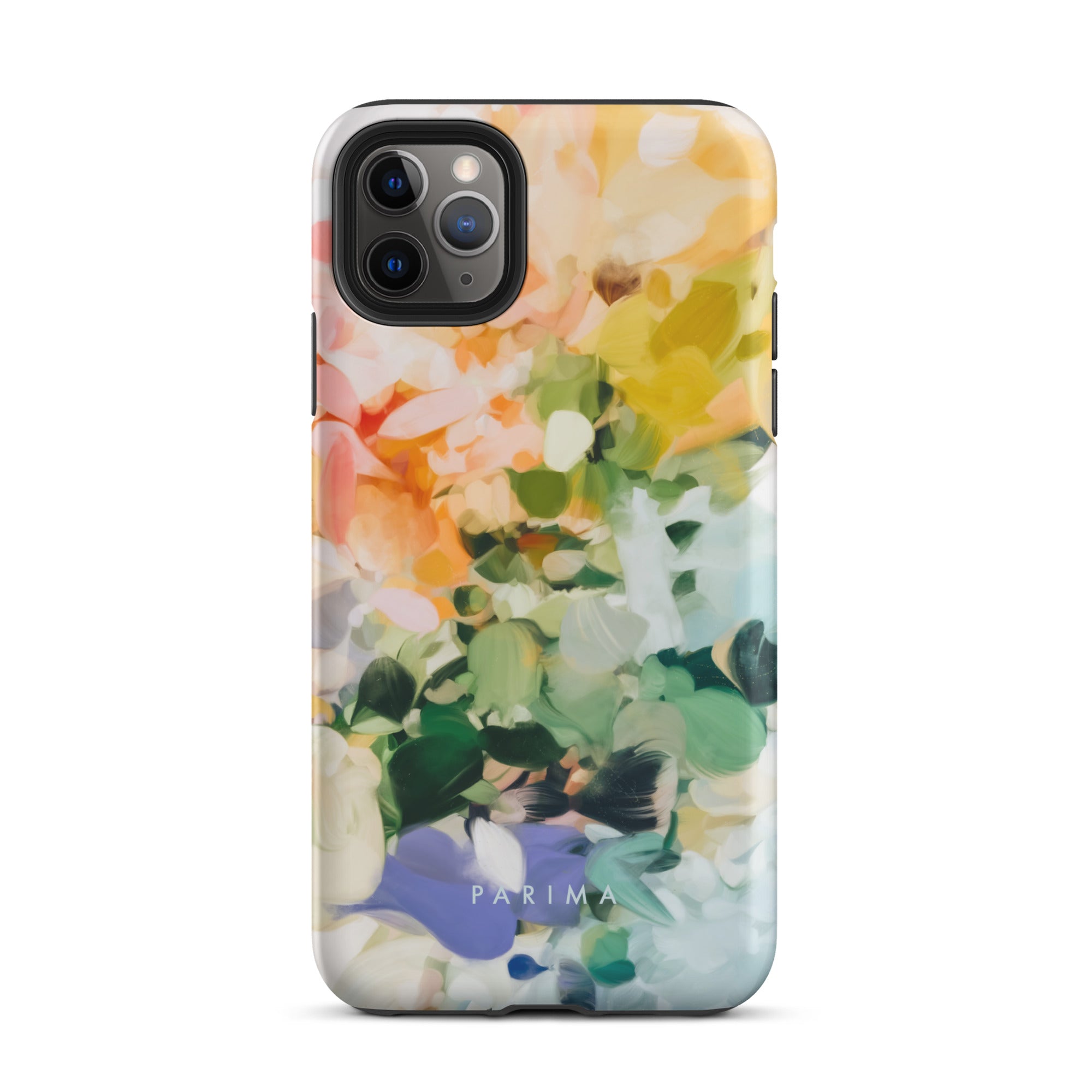 June, green and yellow abstract art - iPhone 11 Pro Max tough case by Parima Studio