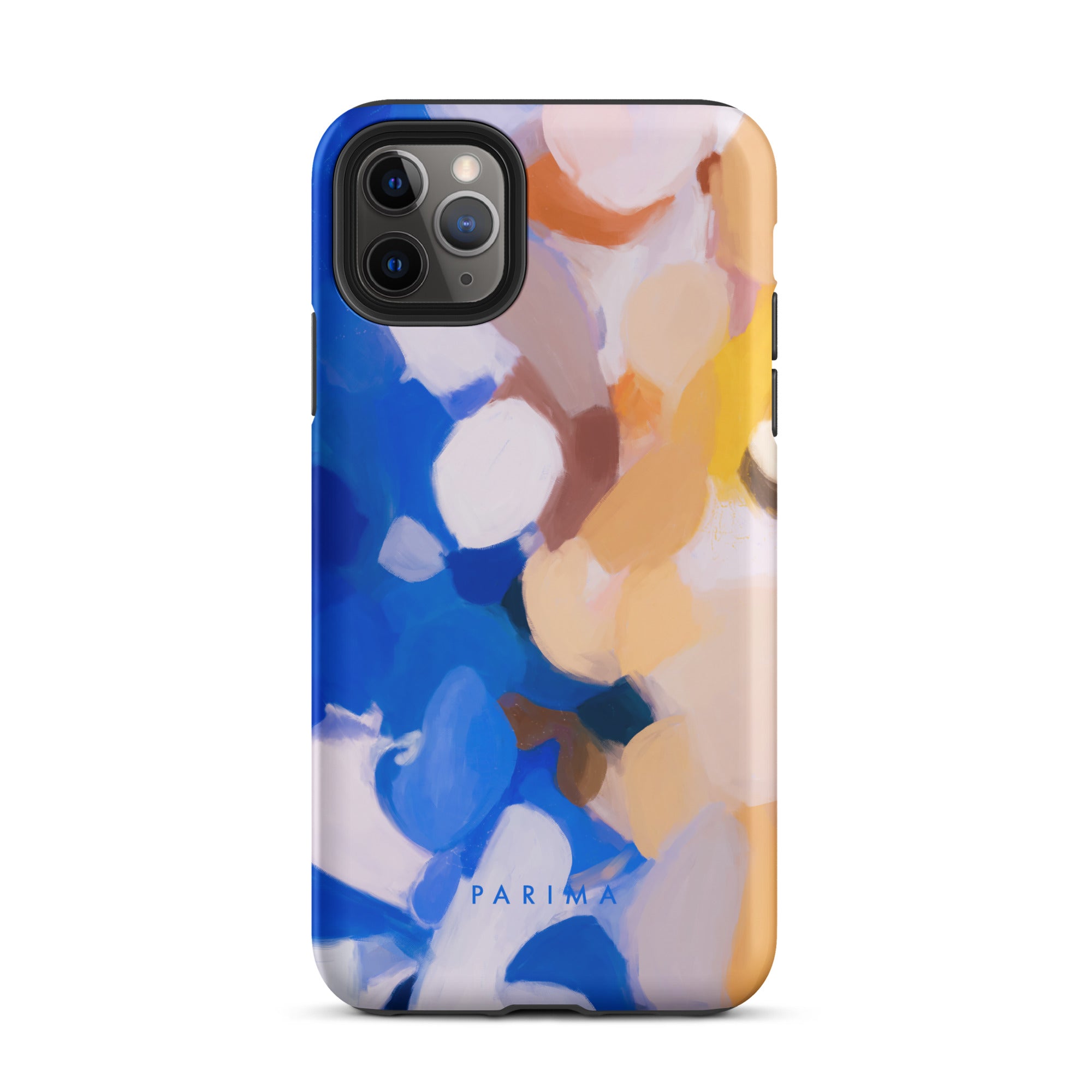 Bluebell, blue and yellow abstract art - iPhone 11 Pro Max tough case by Parima Studio