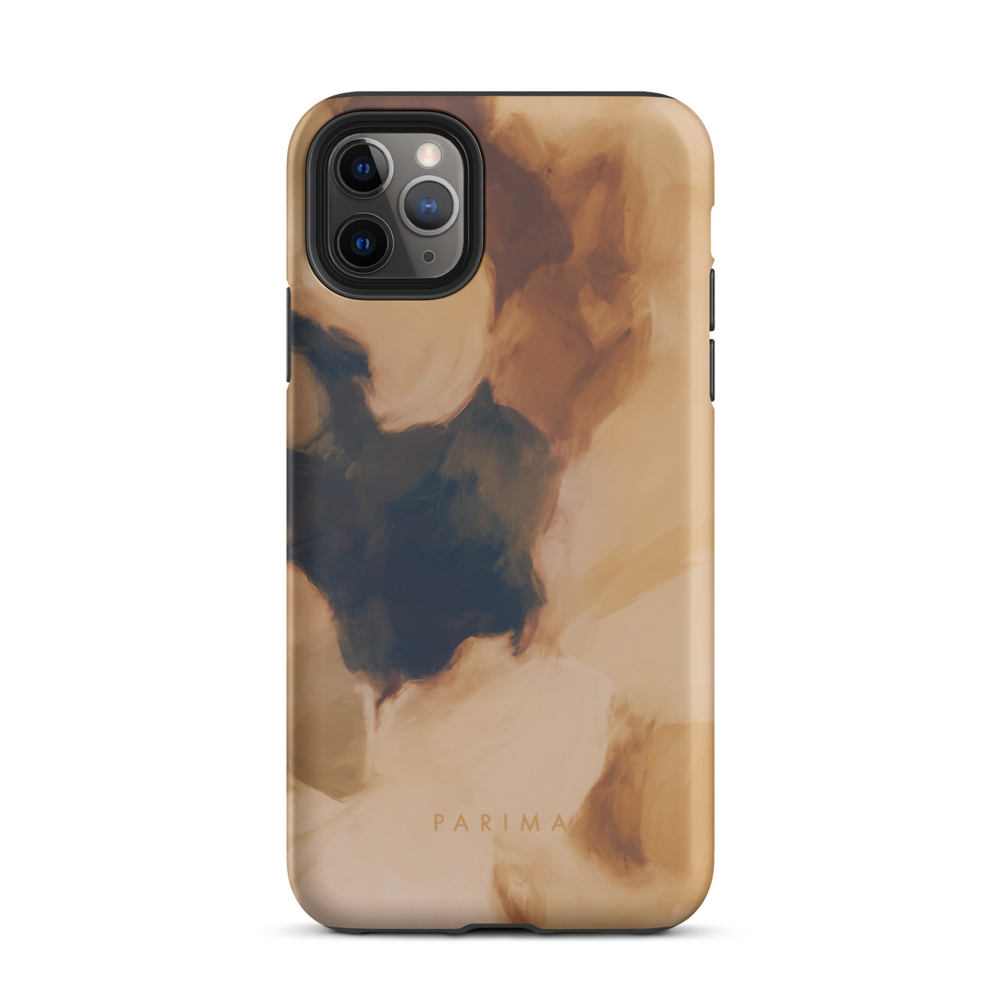Clay, brown and tan color abstract art on iPhone 11 Pro Max tough case by Parima Studio