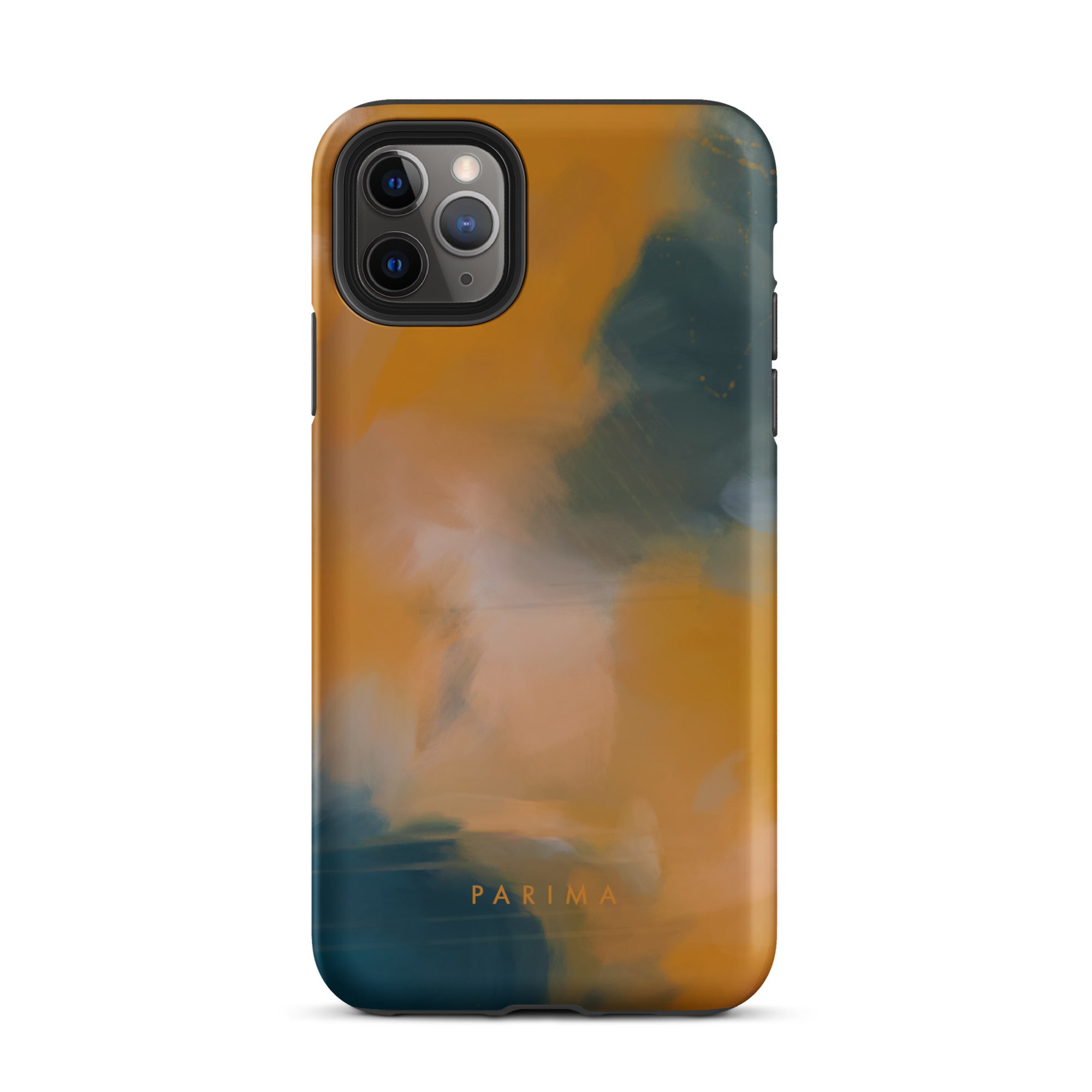 Amelie, blue and orange abstract art - iPhone 11 Pro Max tough case by Parima Studio