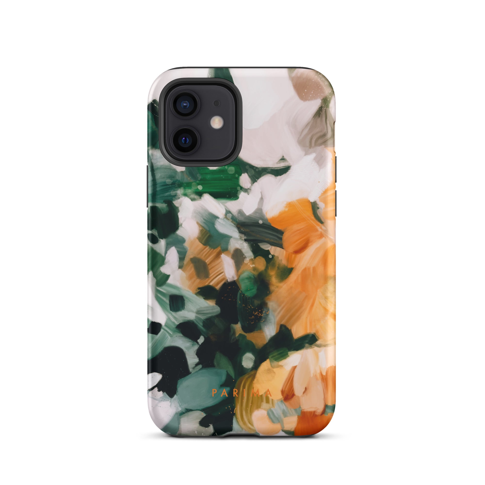 Aspen, green and orange abstract art - iPhone 12 tough case by Parima Studio