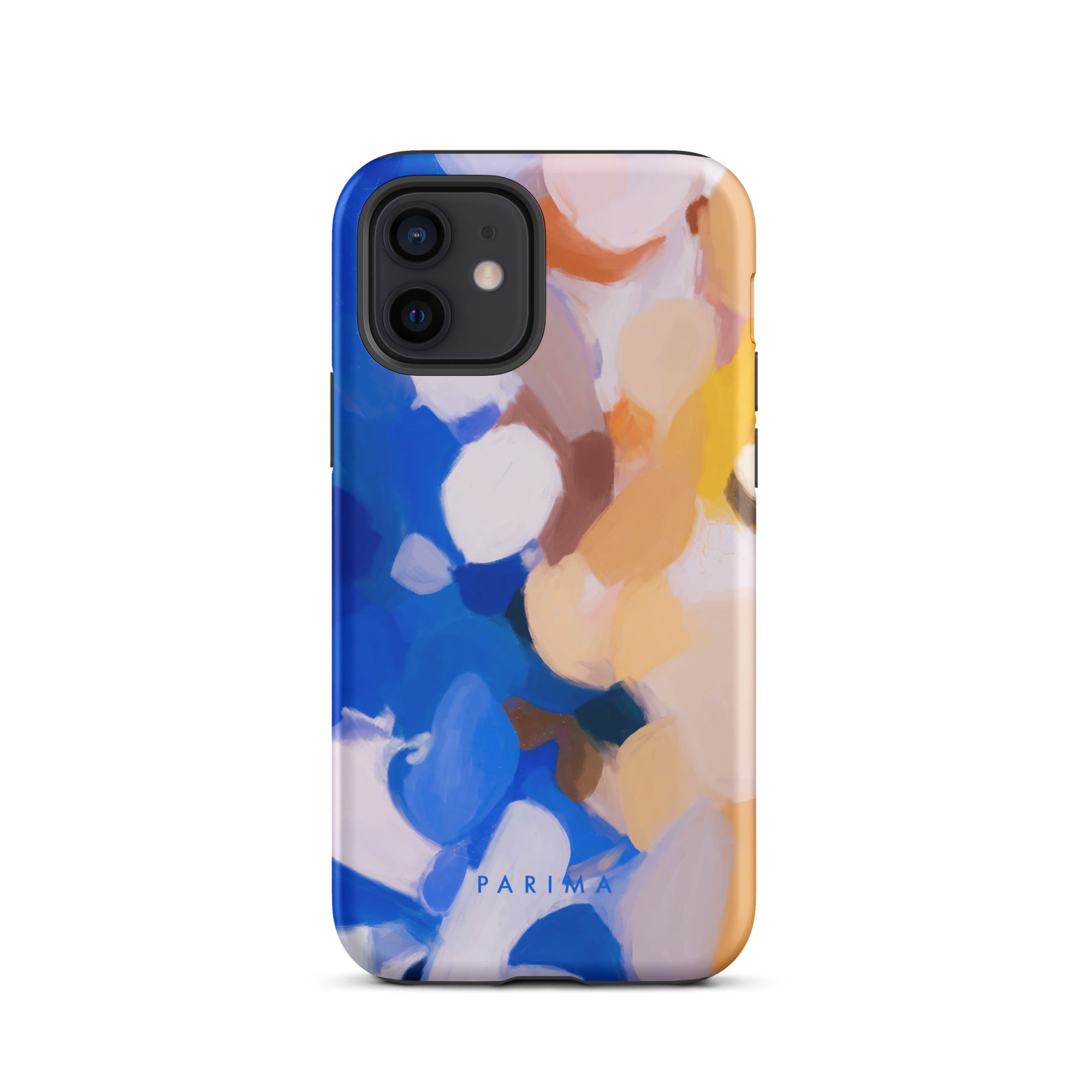 Bluebell, blue and yellow abstract art - iPhone 12 tough case by Parima Studio