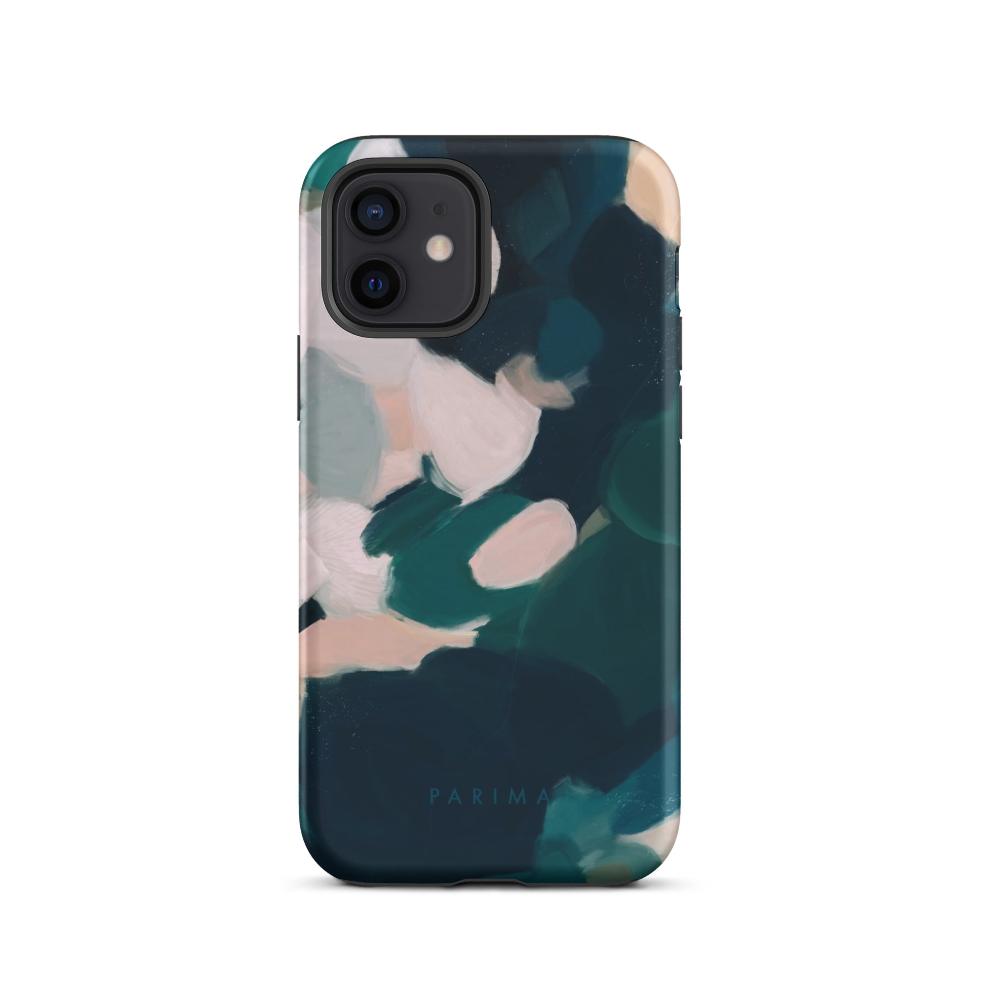 Aerwyn, green and pink abstract art - iPhone 12 tough case by Parima Studio
