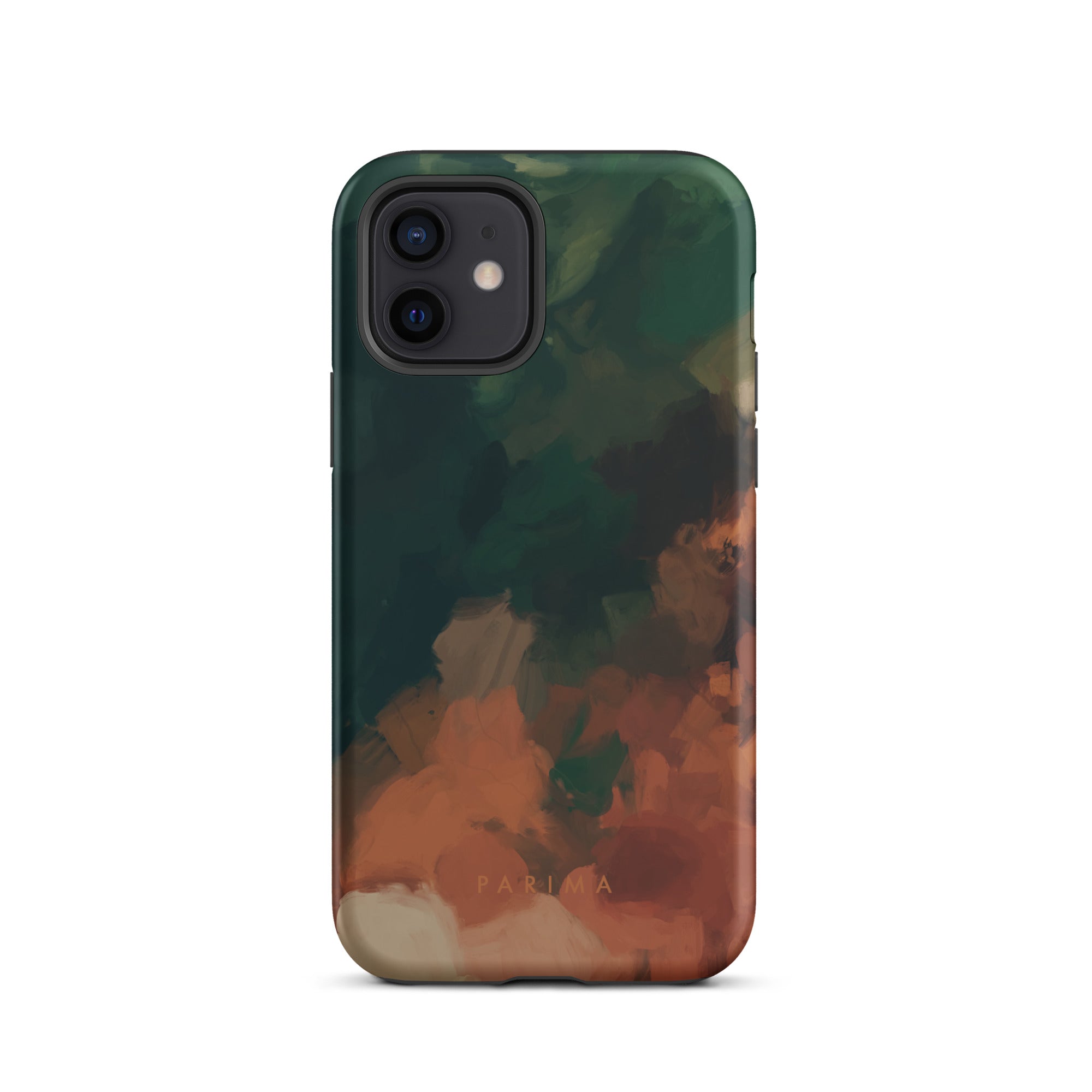 Cedar, green and brown abstract art - iPhone 12 tough case by Parima Studio