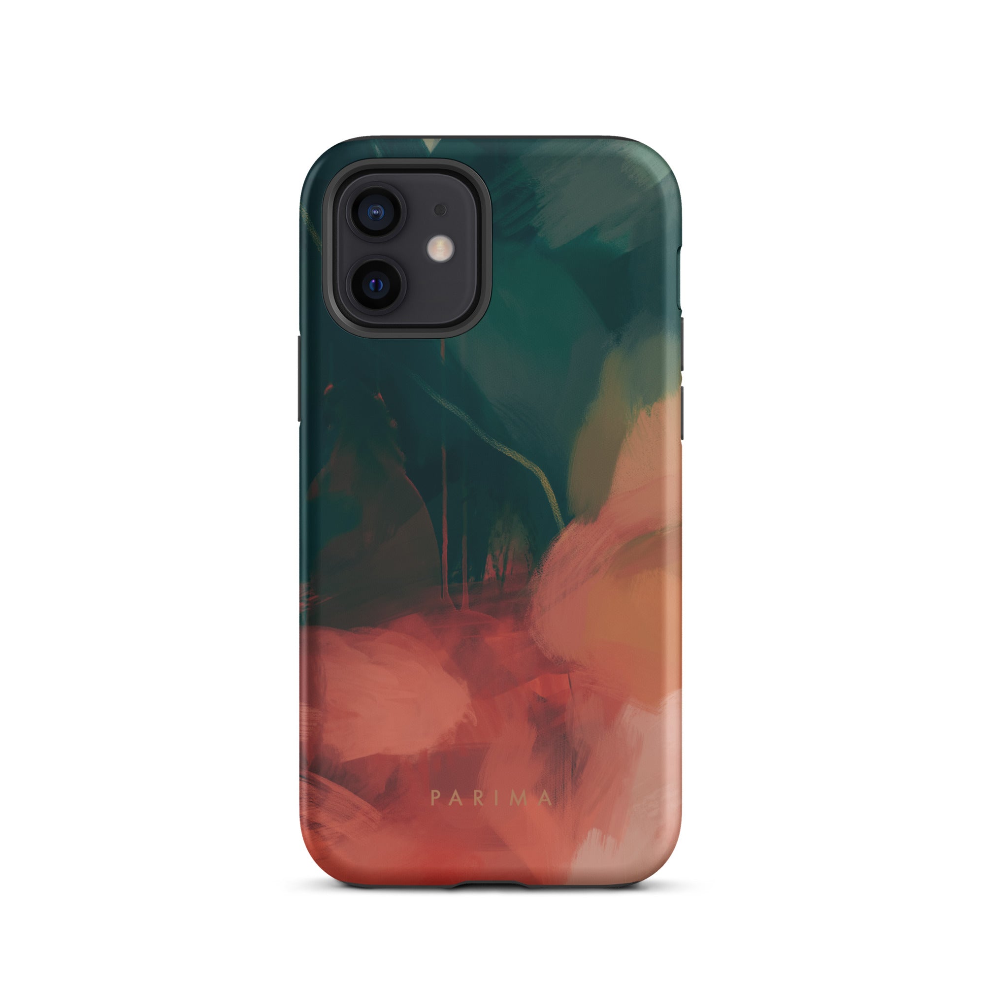 Eventide, green and red abstract art - iPhone 12 tough case by Parima Studio