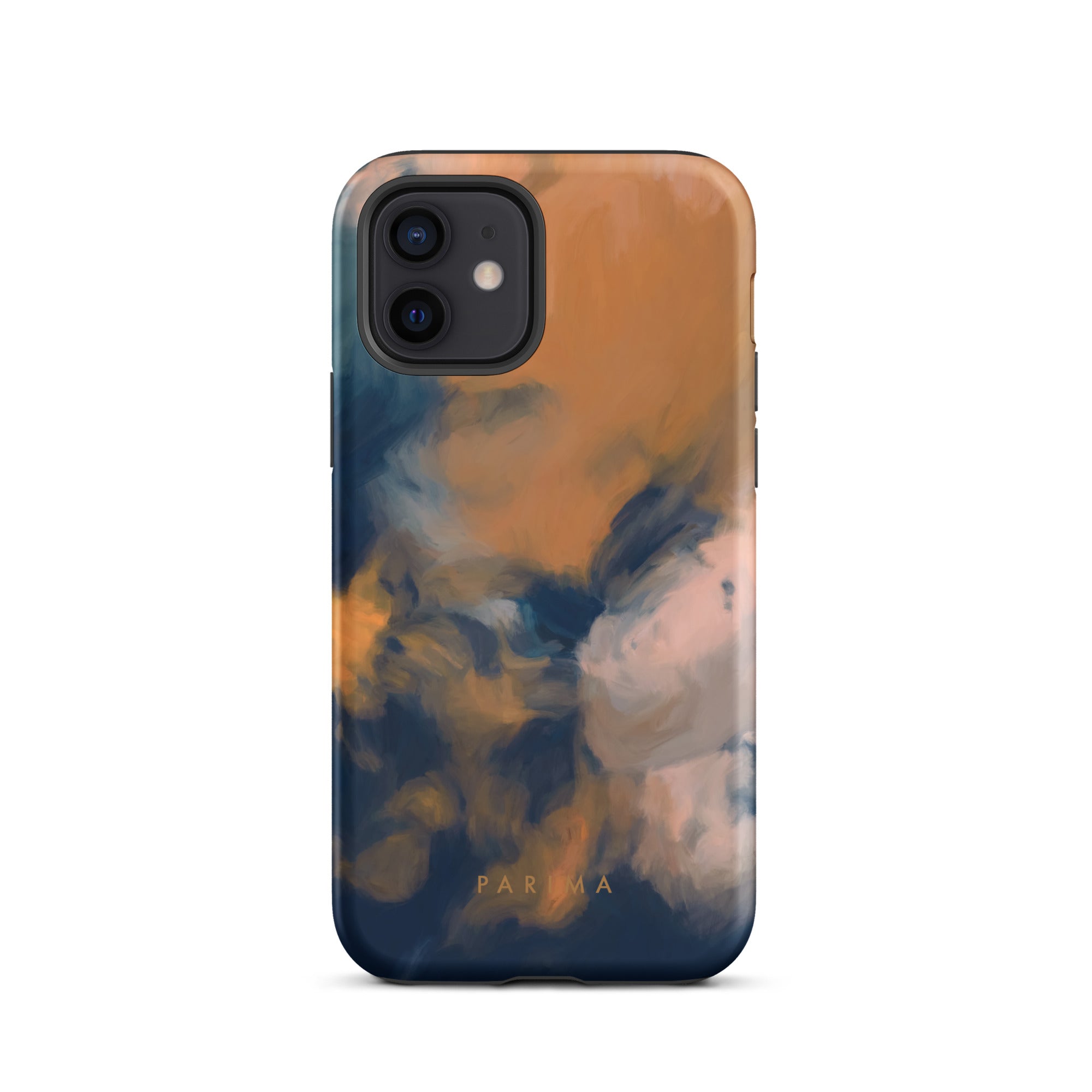 Mia Luna, blue and orange abstract art - iPhone 12 tough case by Parima Studio