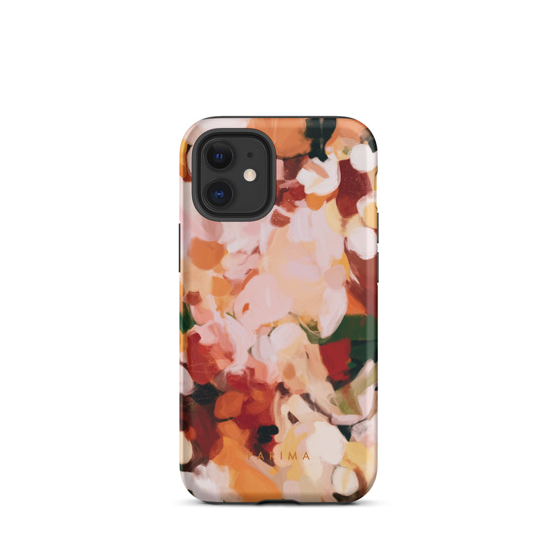 The Grove, pink and green abstract art on iPhone 12 Mini tough case by Parima Studio