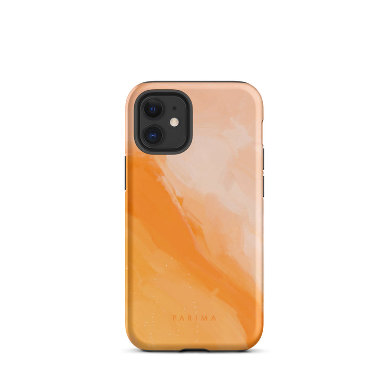 Sweet Orange, orange and pink abstract art on iPhone 12 Mini tough case by Parima Studio