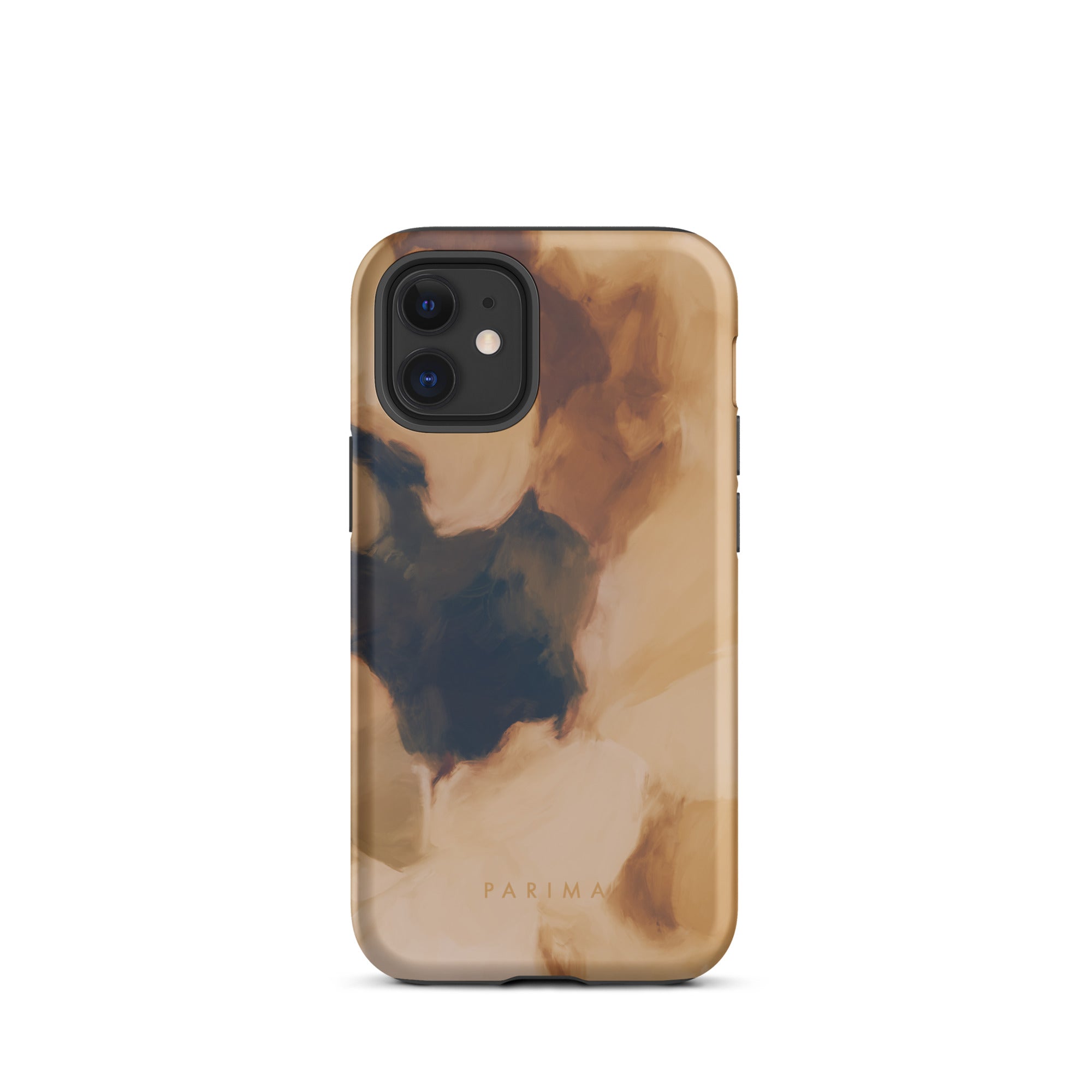 Clay, brown and tan color abstract art on iPhone 12 mini tough case by Parima Studio