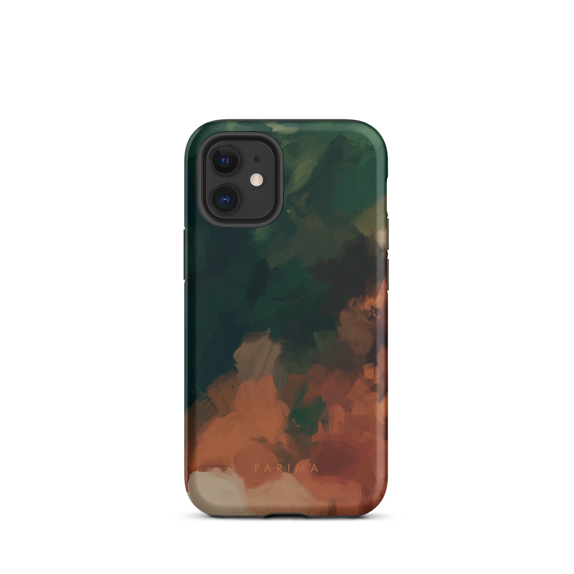 Cedar, green and brown abstract art - iPhone 12 mini tough case by Parima Studio
