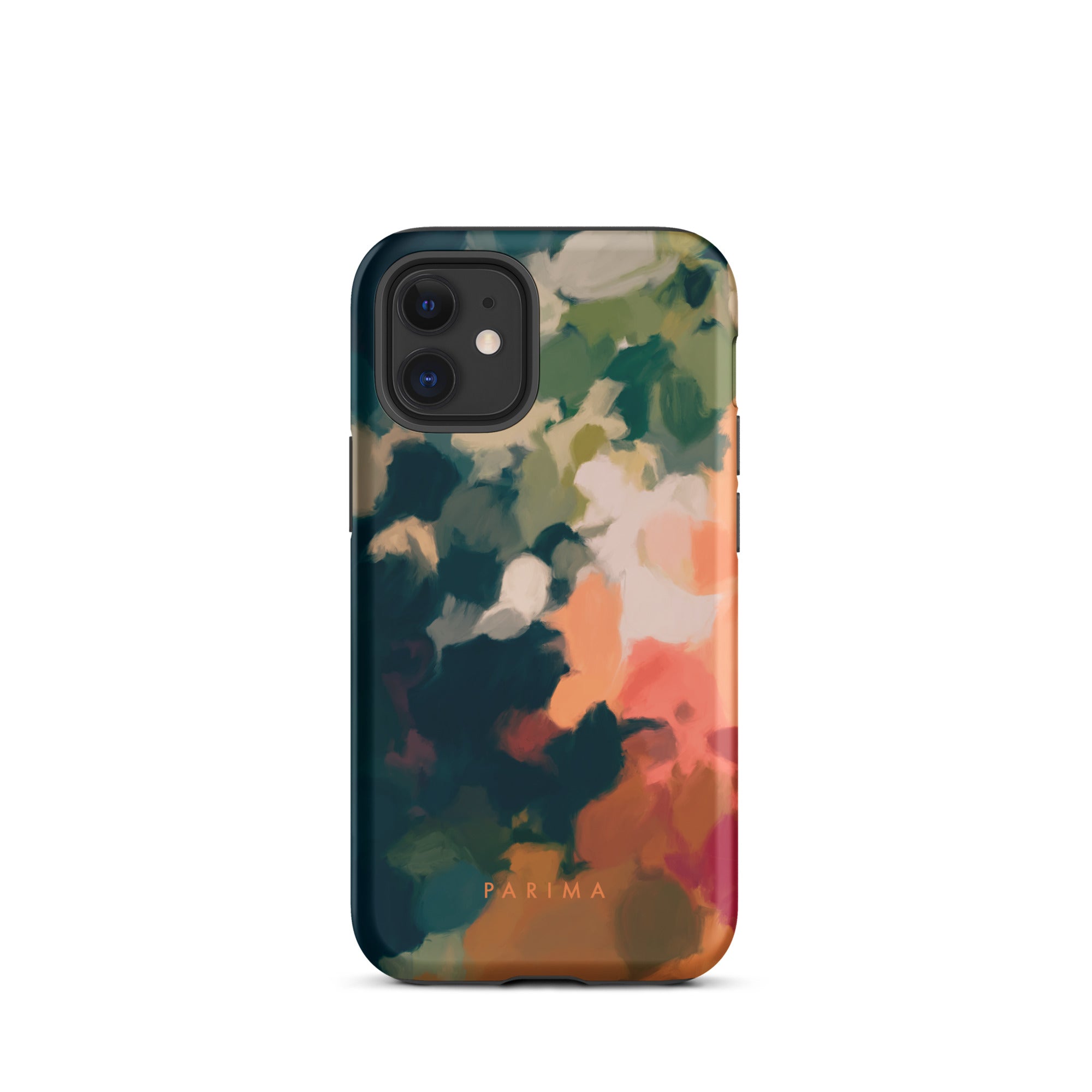 Ria, blue and orange abstract art - iPhone 12 mini tough case by Parima Studio