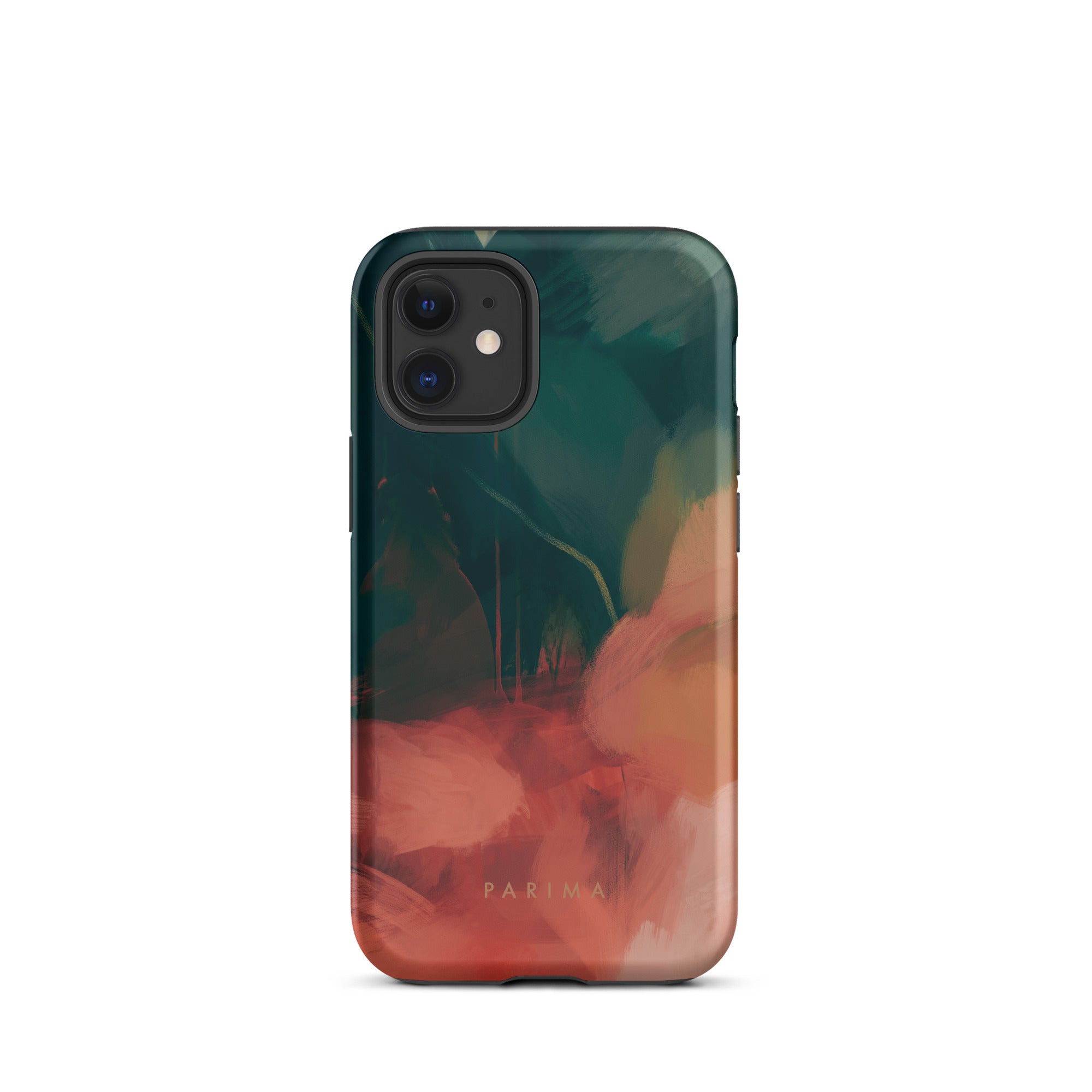 Eventide, green and red abstract art - iPhone 12 mini tough case by Parima Studio