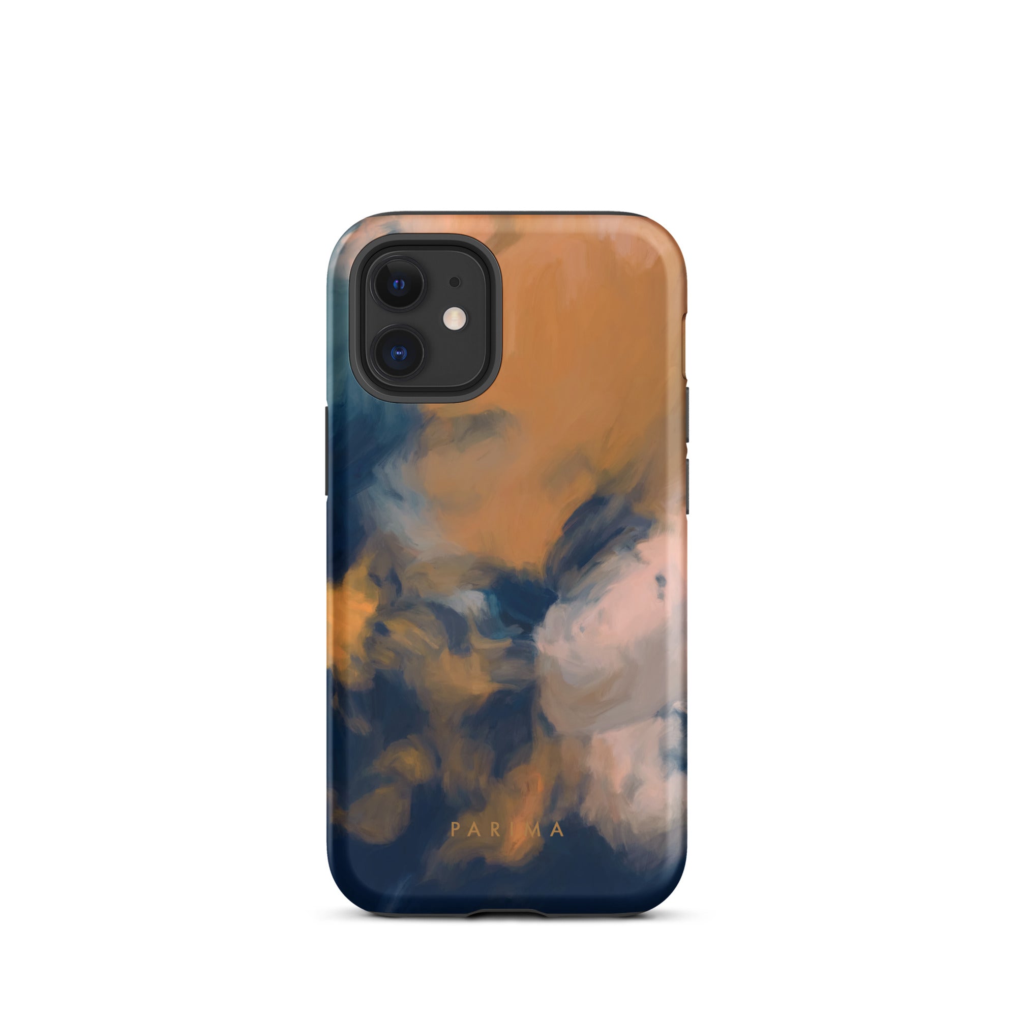 Mia Luna, blue and orange abstract art - iPhone 12 mini tough case by Parima Studio