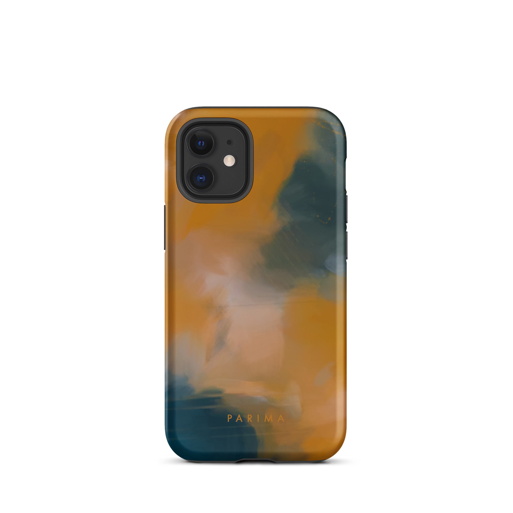 Amelie, blue and orange abstract art - iPhone 12 mini tough case by Parima Studio