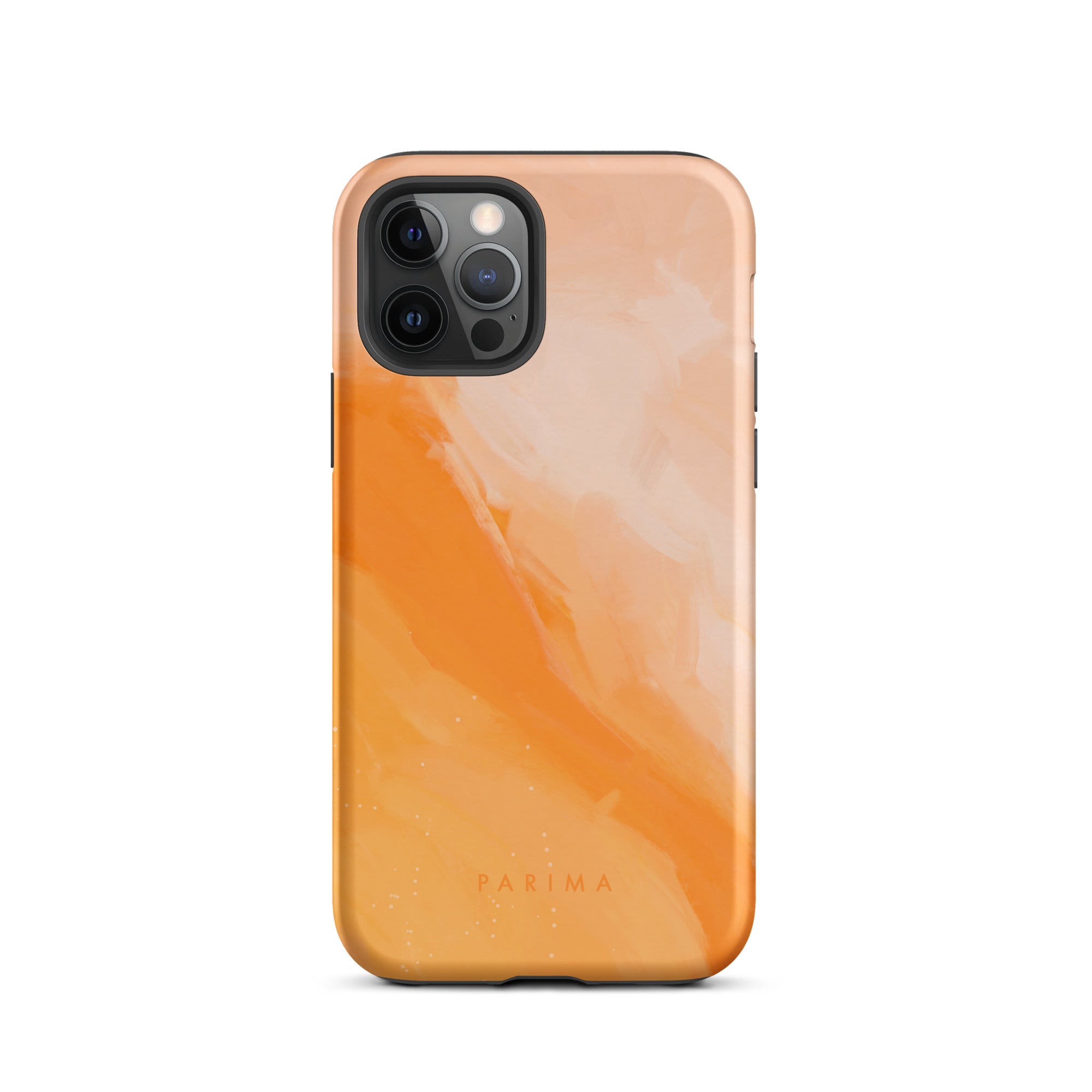 Sweet Orange, orange and pink abstract art on iPhone 12 Pro tough case by Parima Studio