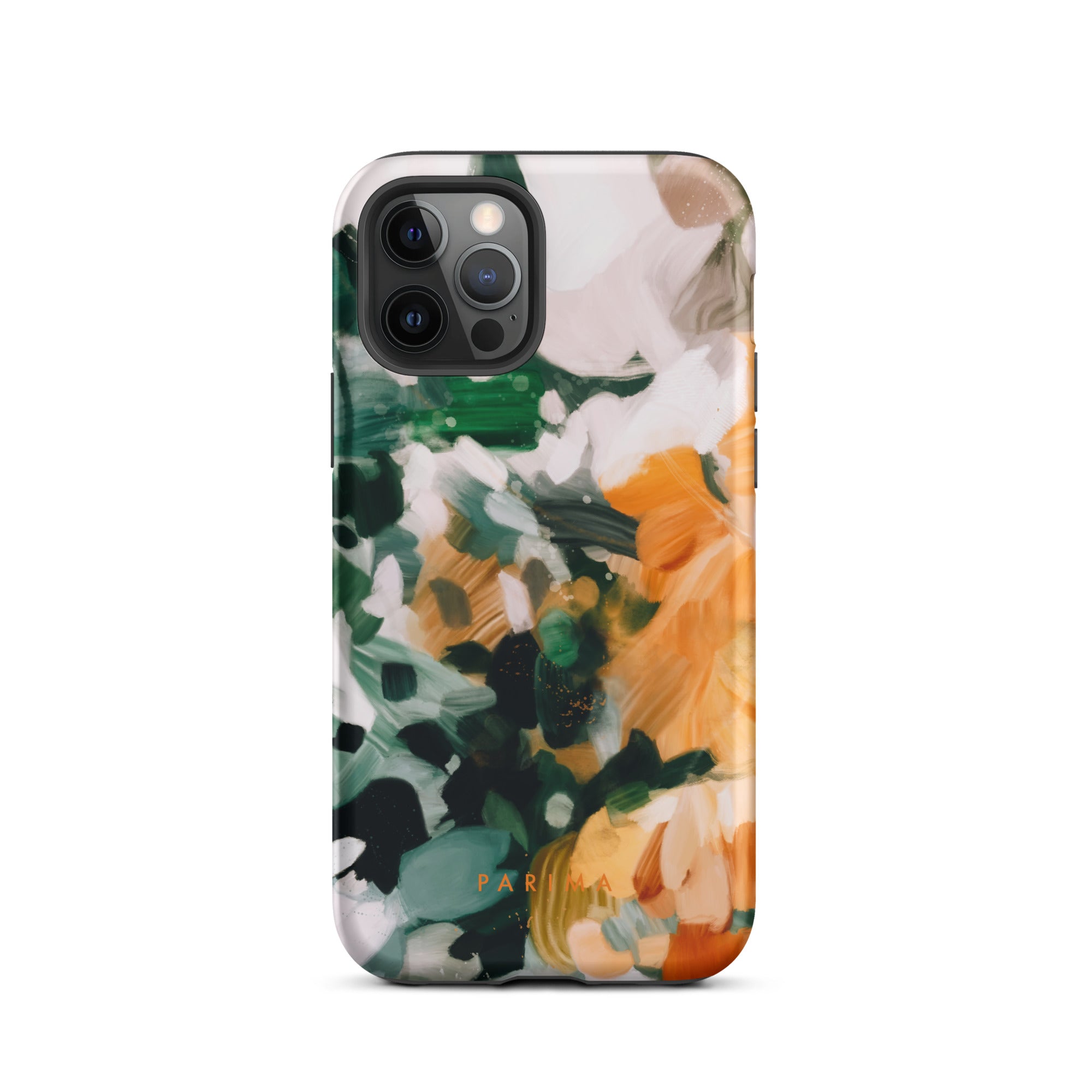 Aspen, green and orange abstract art - iPhone 12 Pro tough case by Parima Studio