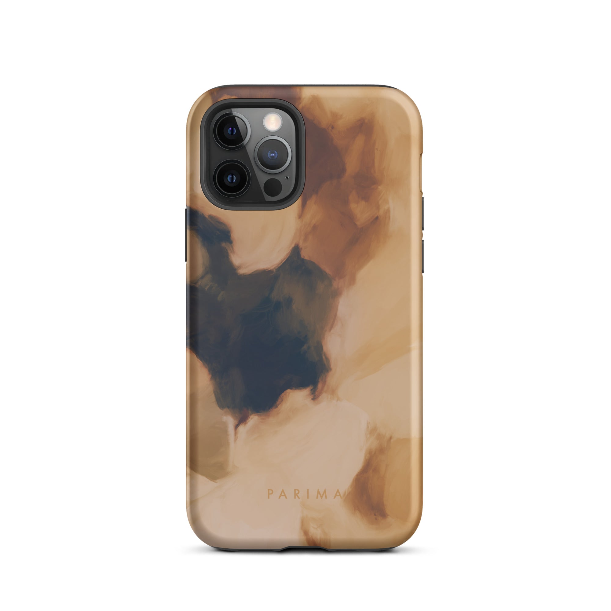 Clay, brown and tan color abstract art on iPhone 12 Pro tough case by Parima Studio