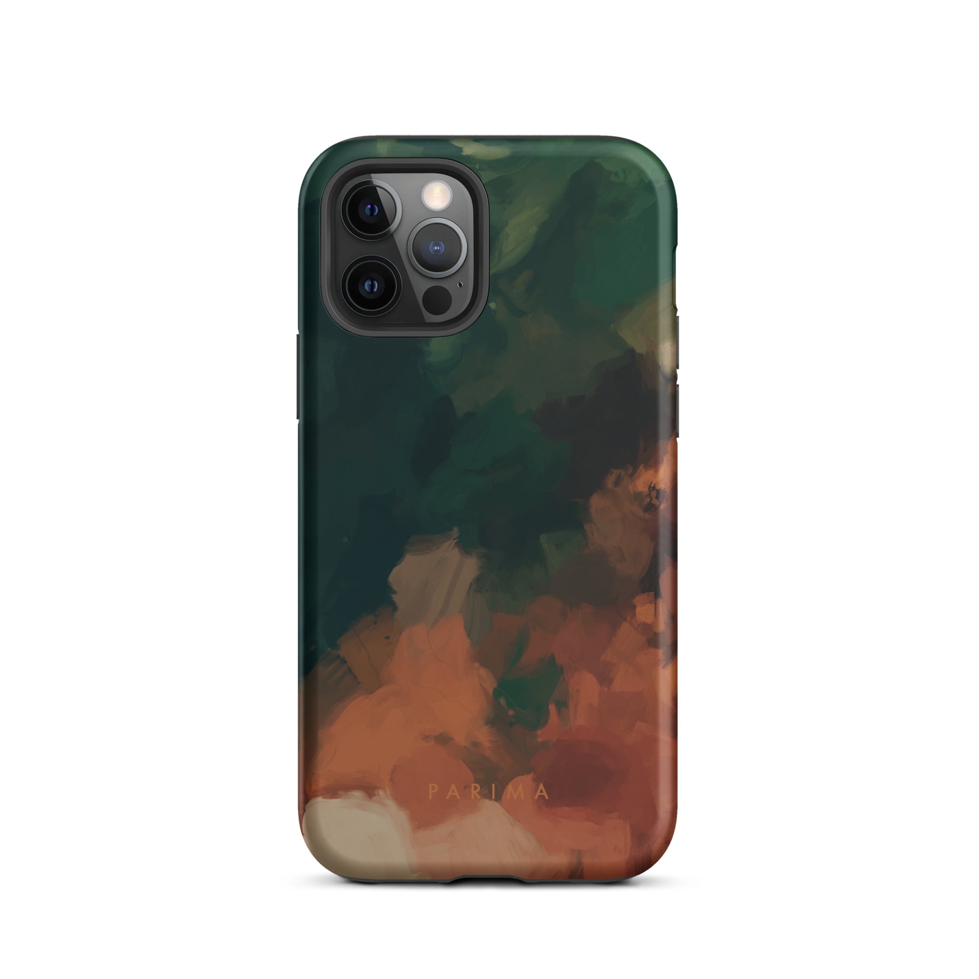 Cedar, green and brown abstract art - iPhone 12 Pro tough case by Parima Studio