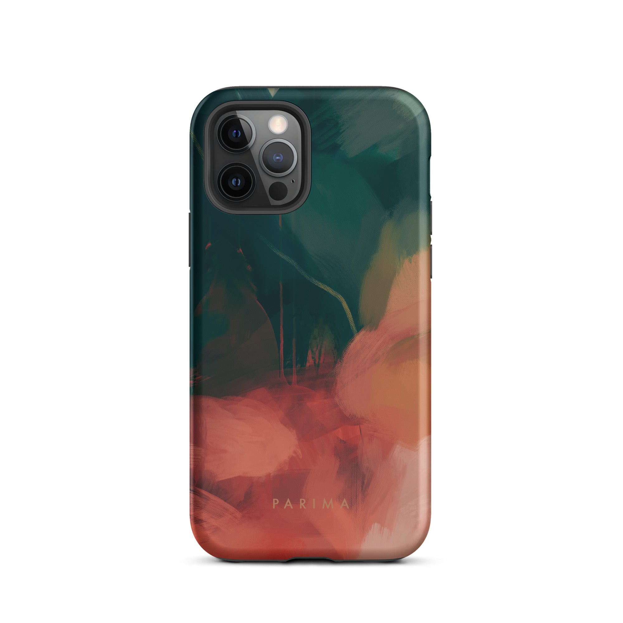Eventide, green and red abstract art - iPhone 12 Pro tough case by Parima Studio