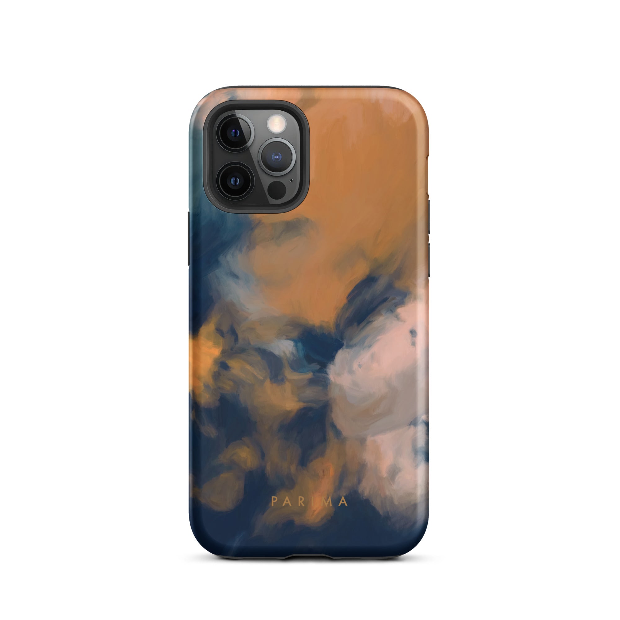 Mia Luna, blue and orange abstract art - iPhone 12 Pro tough case by Parima Studio