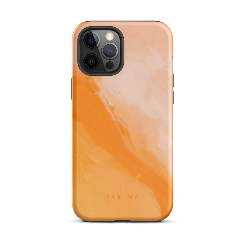 Sweet Orange, orange and pink abstract art on iPhone 12 Pro Max tough case by Parima Studio