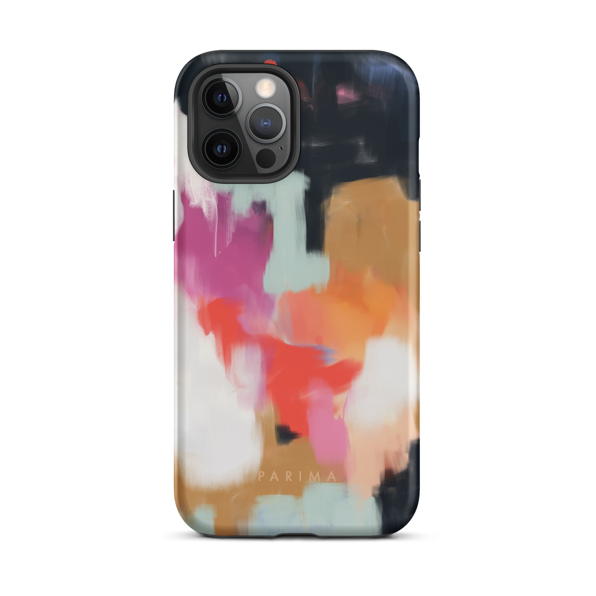 Ruthie, blue and pink abstract art on iPhone 12 Pro Max tough case by Parima Studio