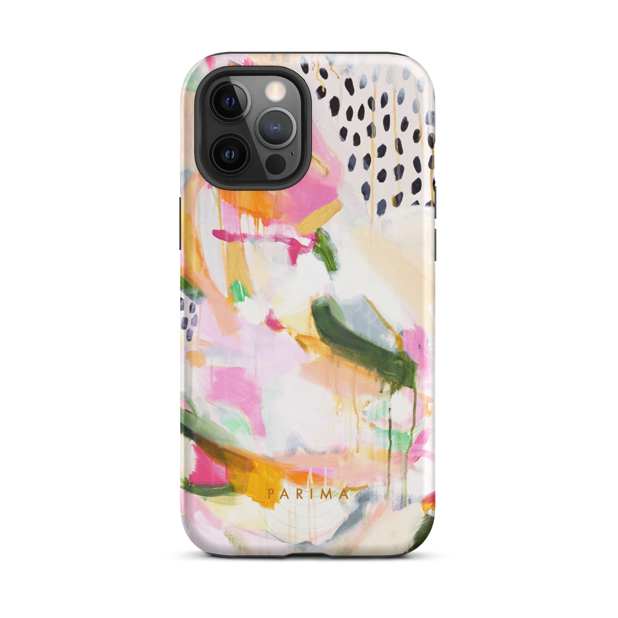 Adira, pink and green abstract art - iPhone 12 Pro Max tough case by Parima Studio