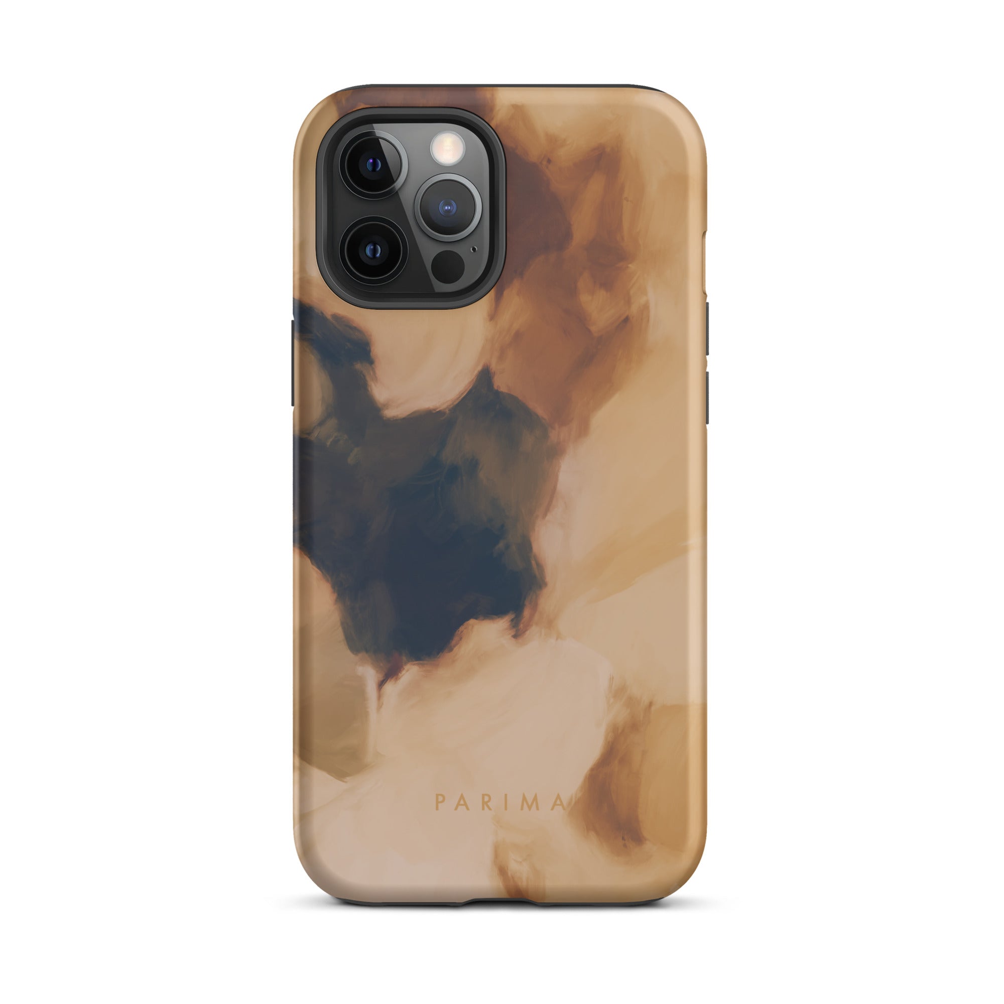 Clay, brown and tan color abstract art on iPhone 12 Pro Max tough case by Parima Studio