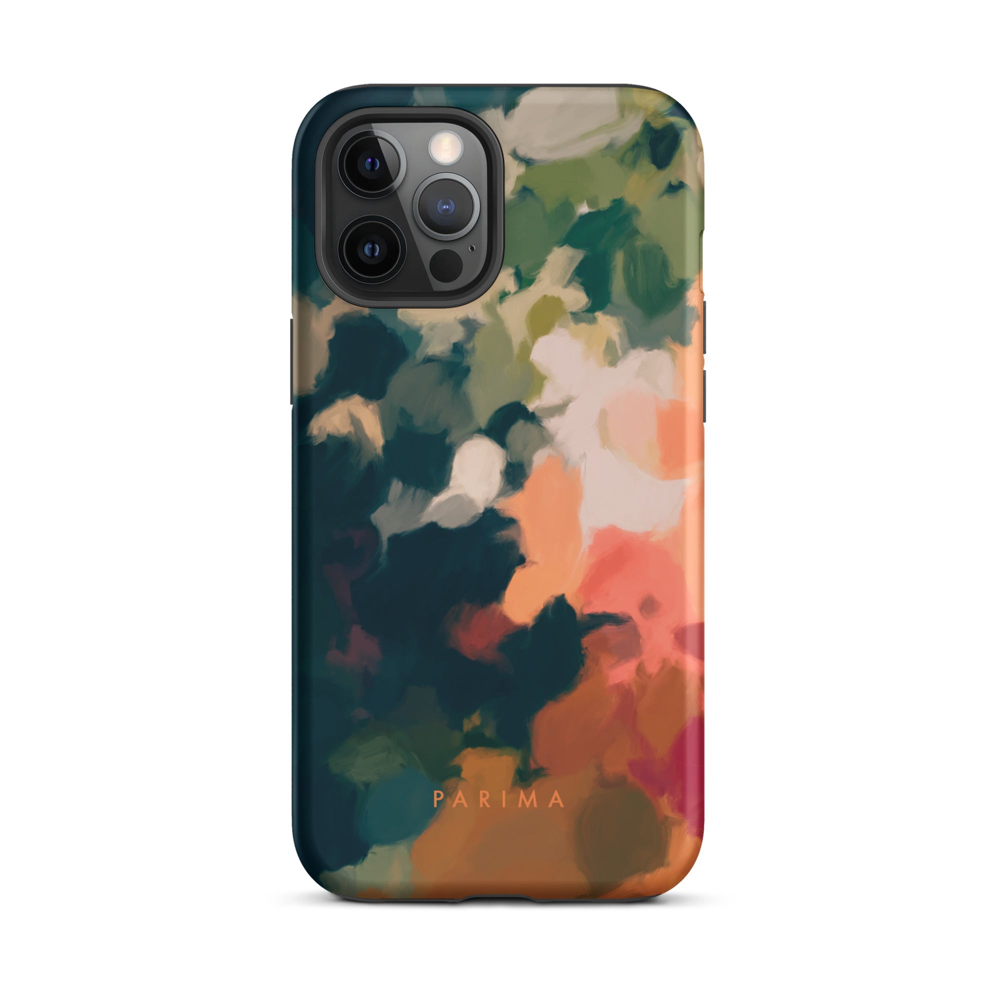 Ria, blue and orange abstract art - iPhone 12 Pro Max tough case by Parima Studio